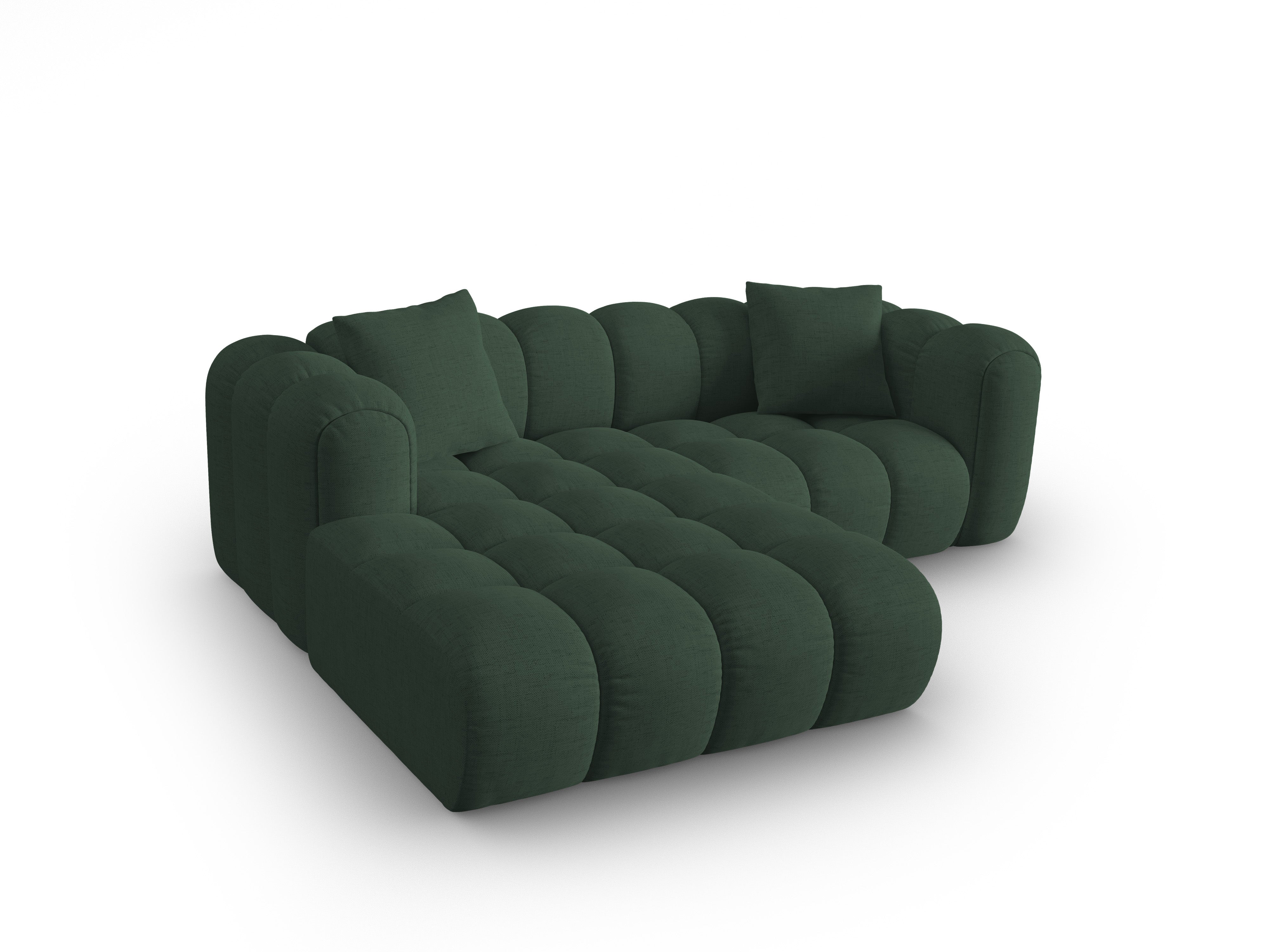 Left-facing 3-seater corner sofa ASTRO sea green chenille