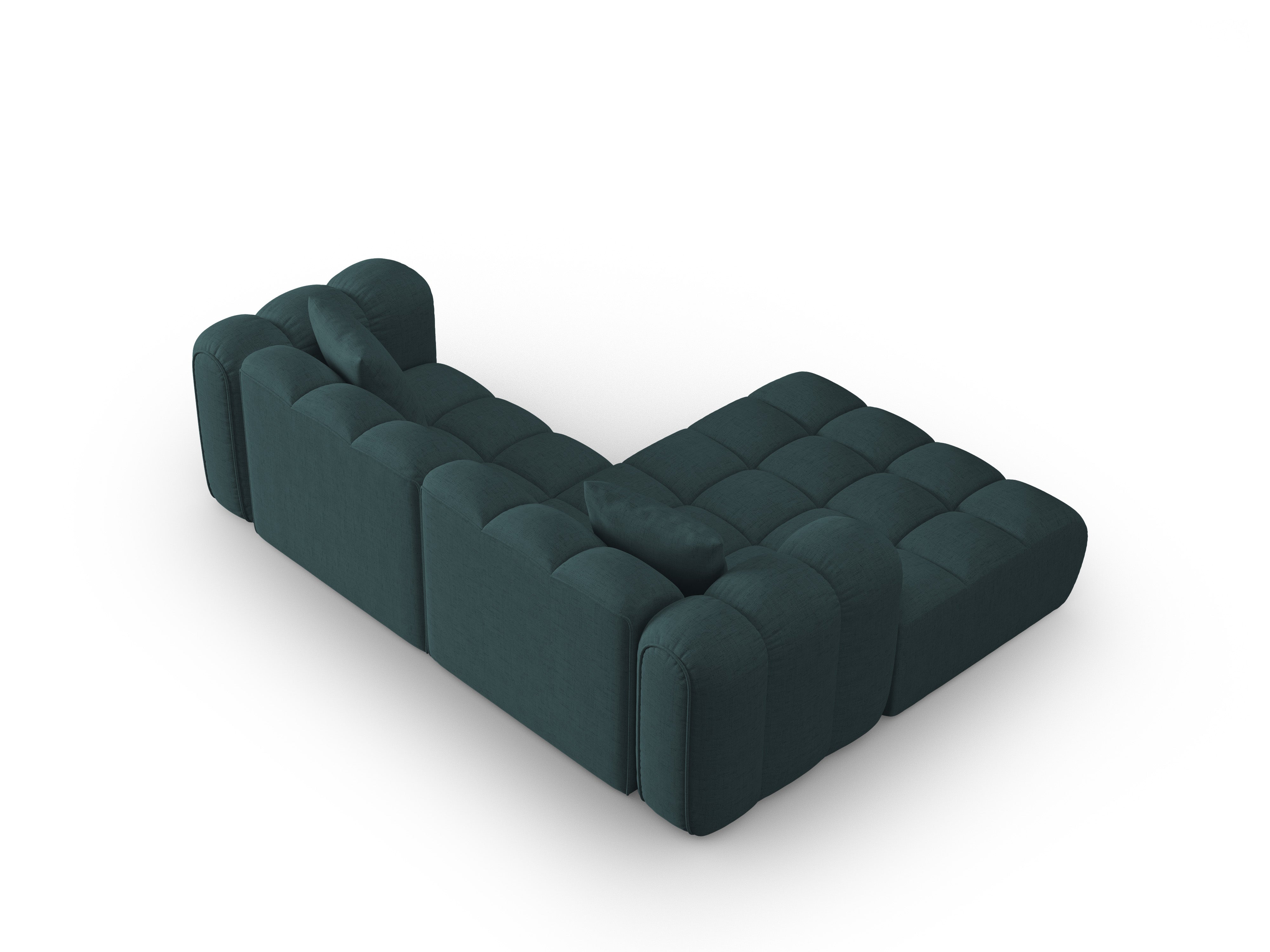 3-sitziger linker Ecksofa ASTRO türkisfarbener Chenille