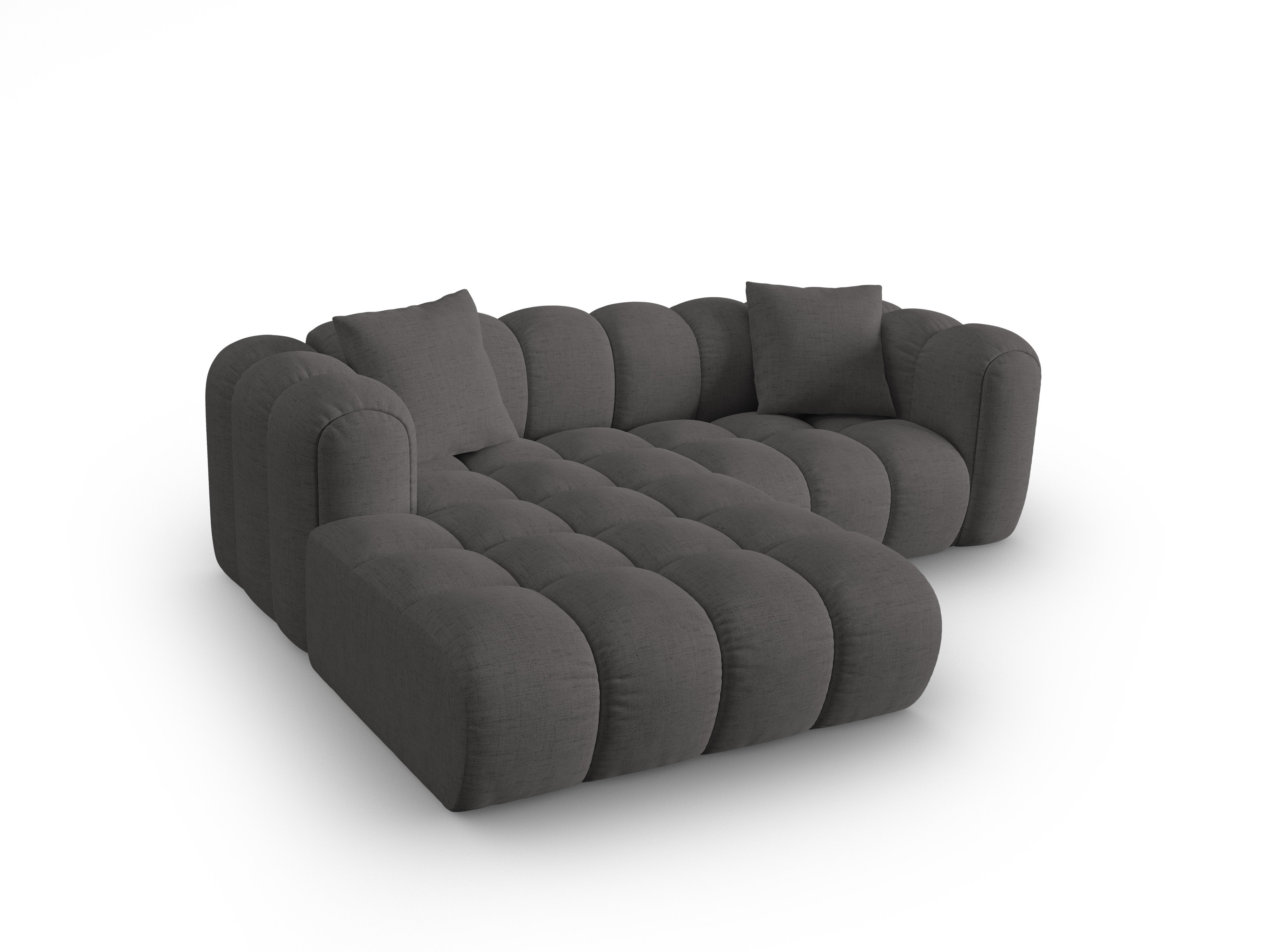 Left-facing 3-seater corner sofa ASTRO gray chenille