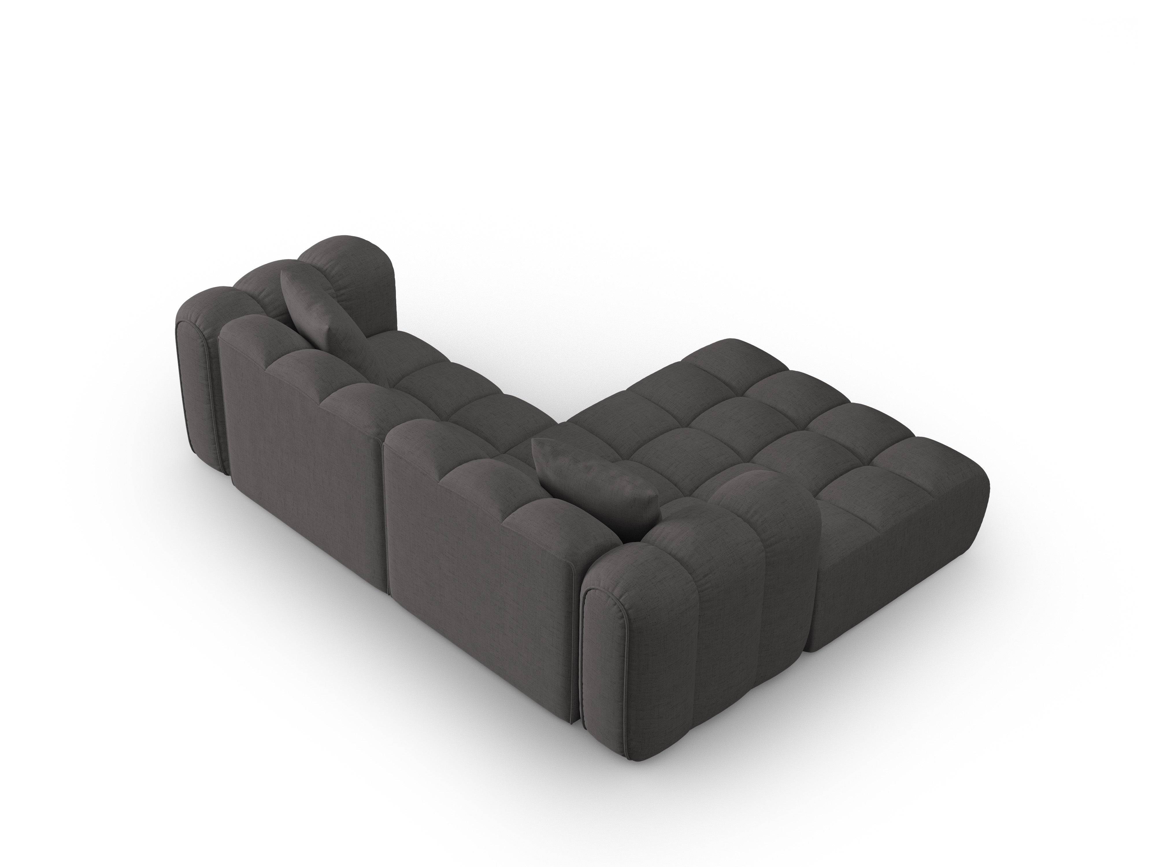 Left-facing 3-seater corner sofa ASTRO gray chenille