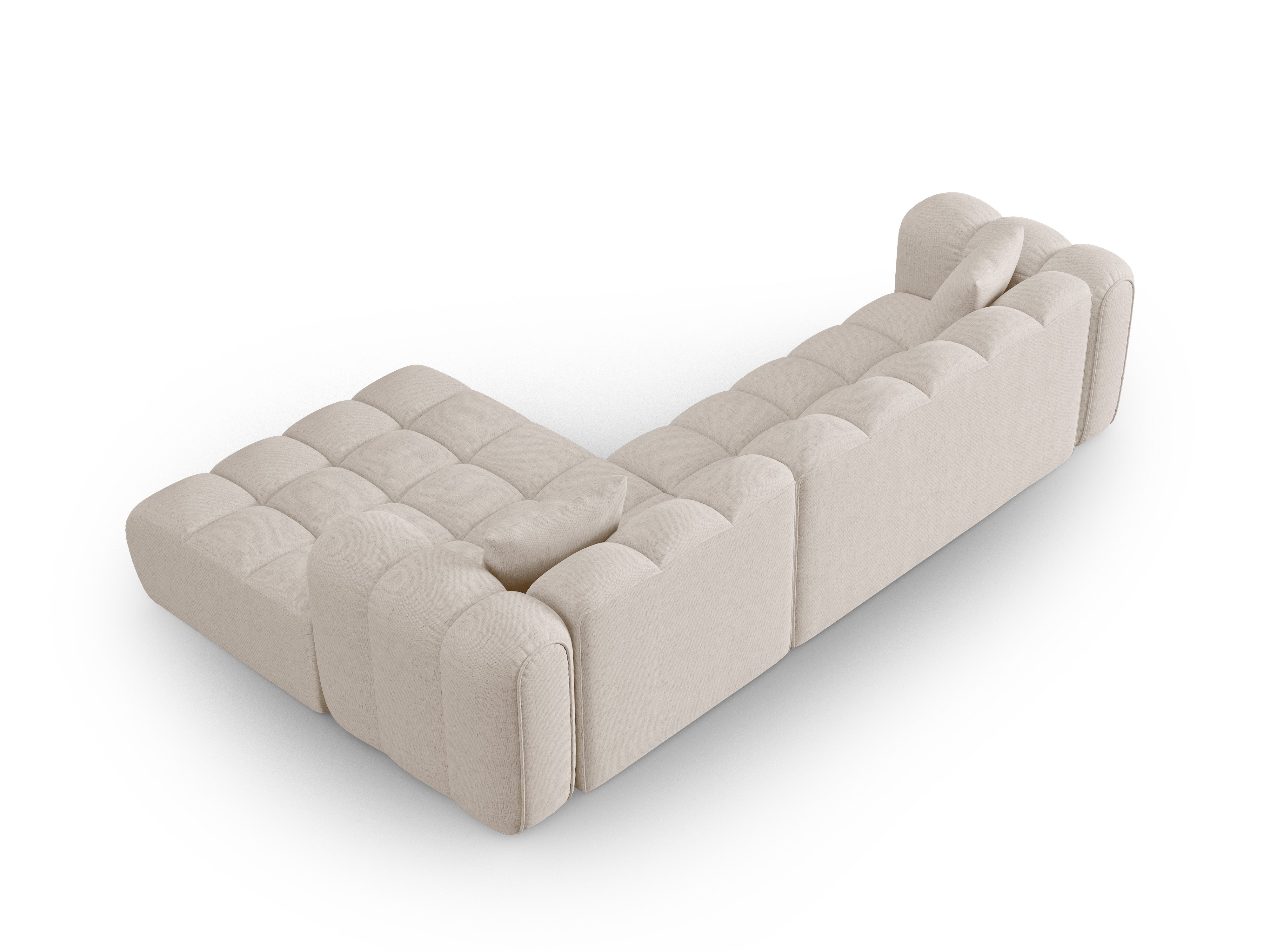 4-seater right-facing corner sofa ASTRO beige chenille