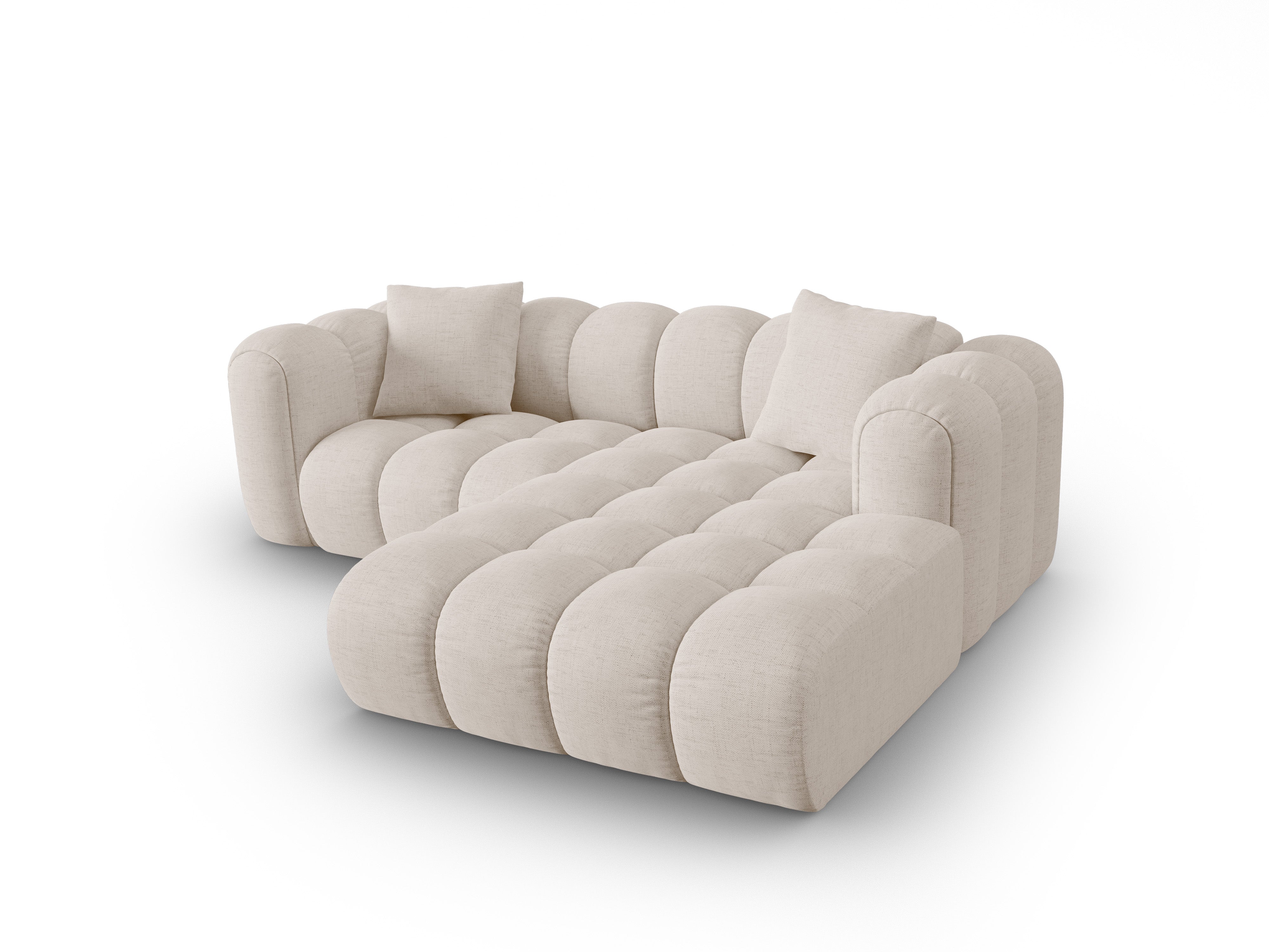 3-sitziger rechter Ecksofa ASTRO beige Chenille