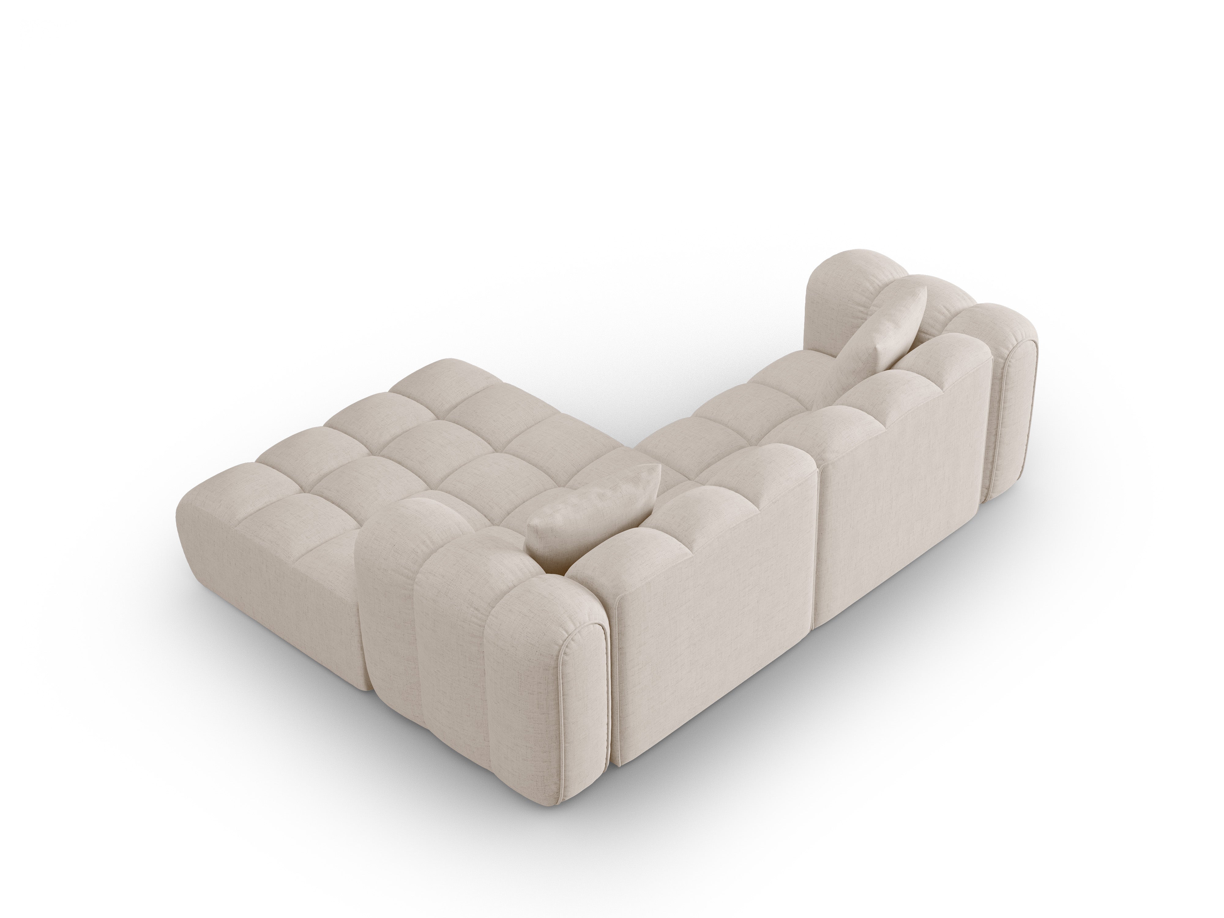 3-sitziger rechter Ecksofa ASTRO beige Chenille