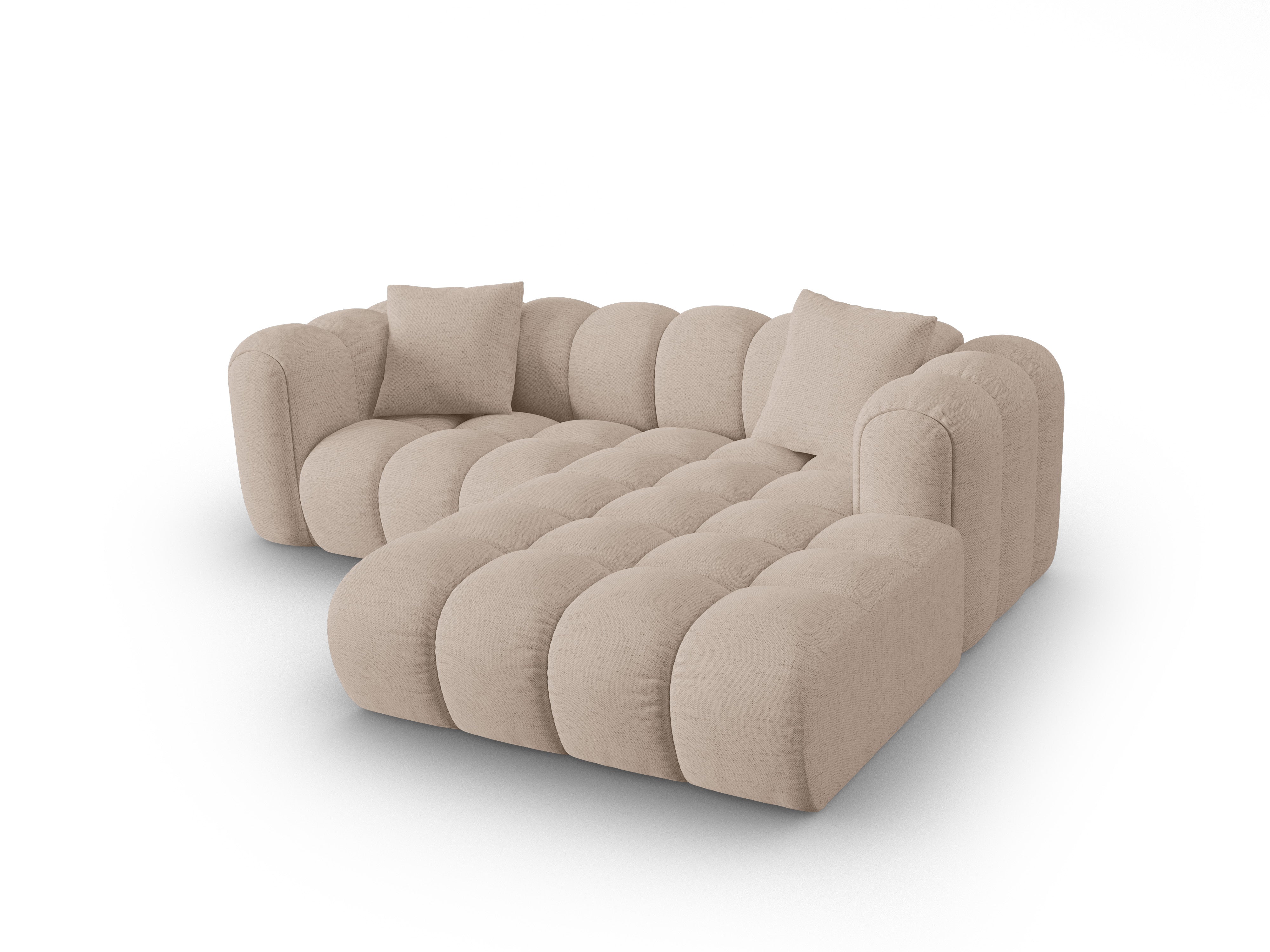 Right-facing 3-seater corner sofa ASTRO cappuccino chenille