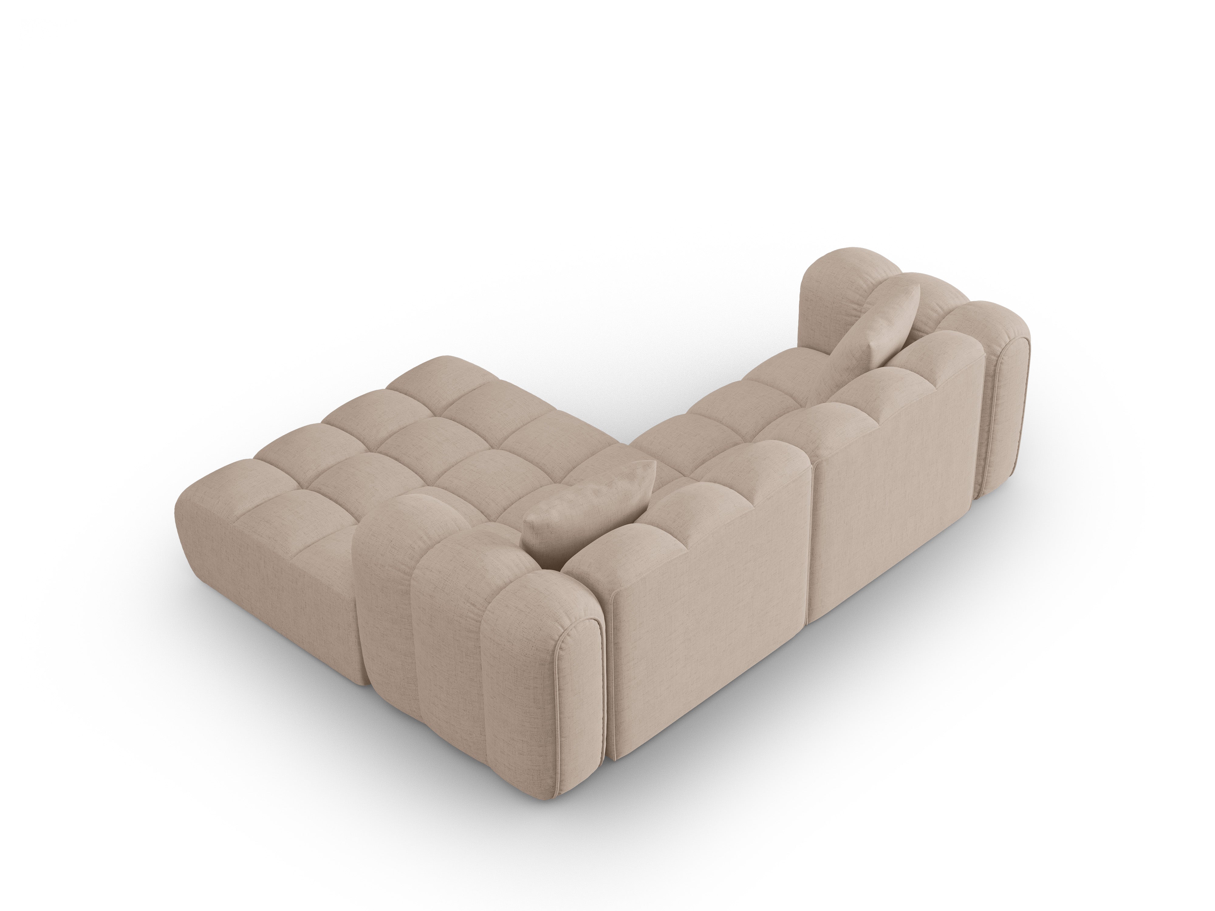 Right-facing 3-seater corner sofa ASTRO cappuccino chenille
