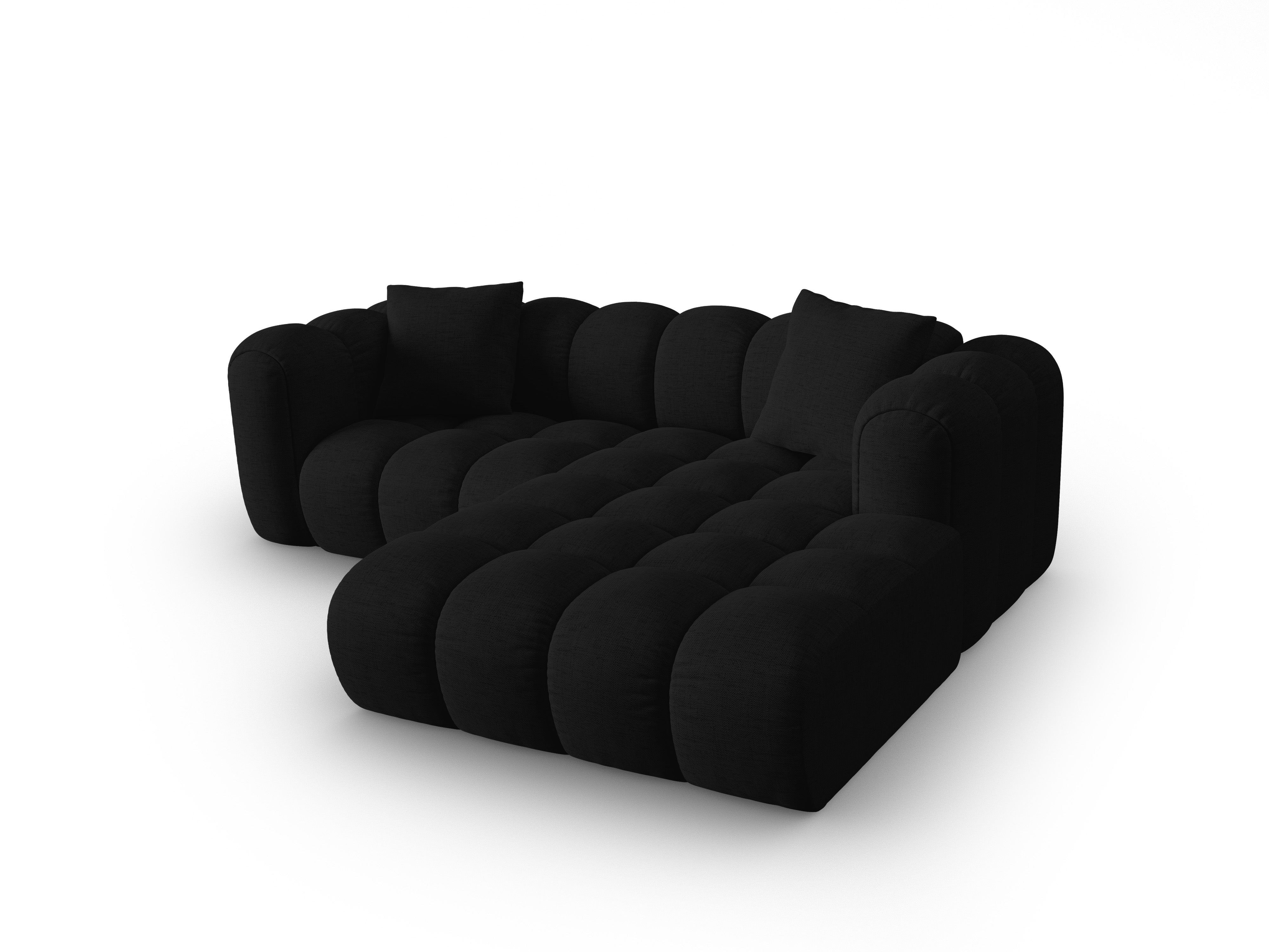 3-sitziger rechter Ecksofa ASTRO schwarzer Chenille