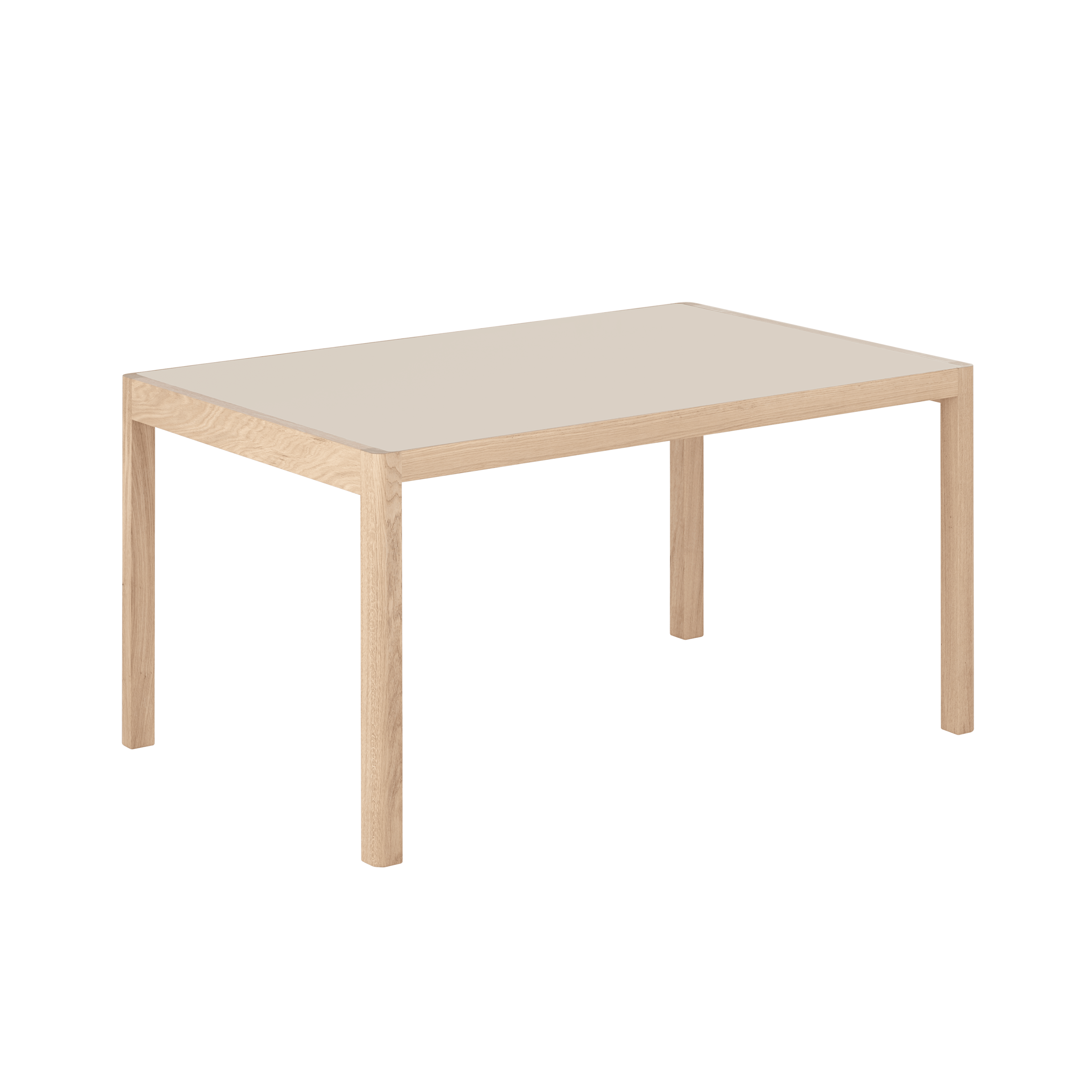 Stół WORKSHOP szare linoleum z dębową podstawą