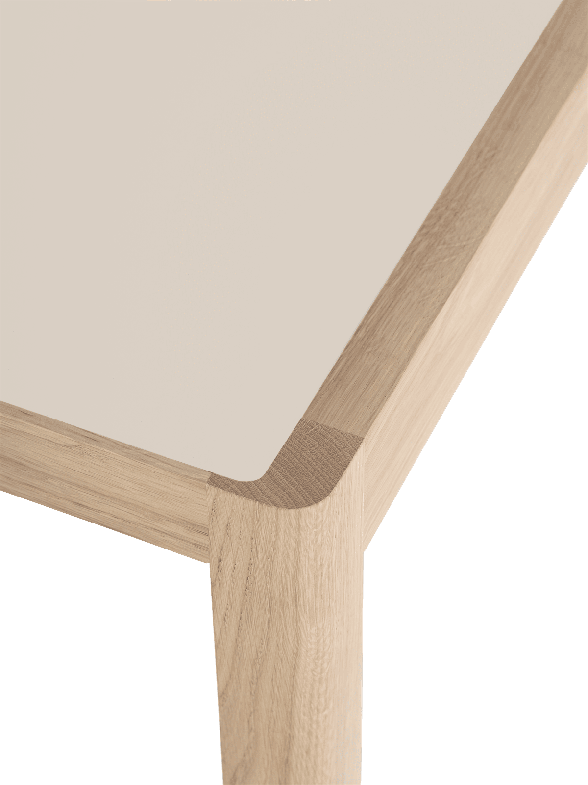 Stół WORKSHOP szare linoleum z dębową podstawą