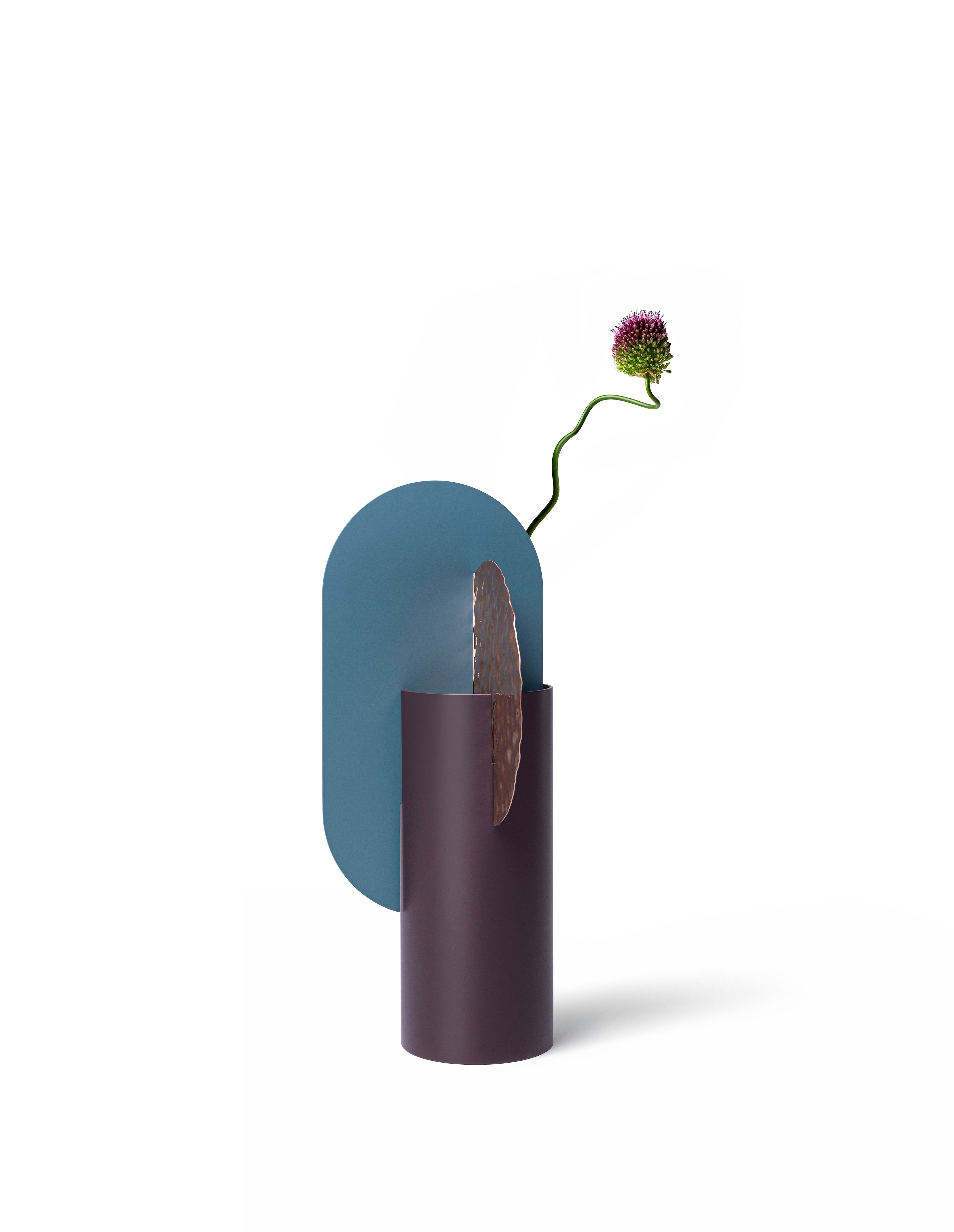 Wazon YERMILOV - NUMMERIERTE EDITION bordeaux mit blau und kupfer