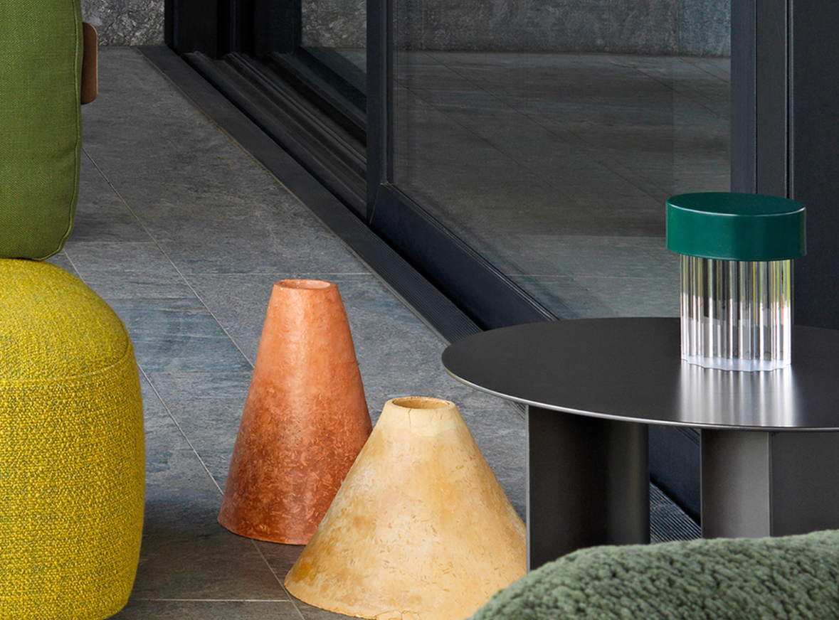 Lampa przenośna LAST ORDER FLUTED ciemnozielony