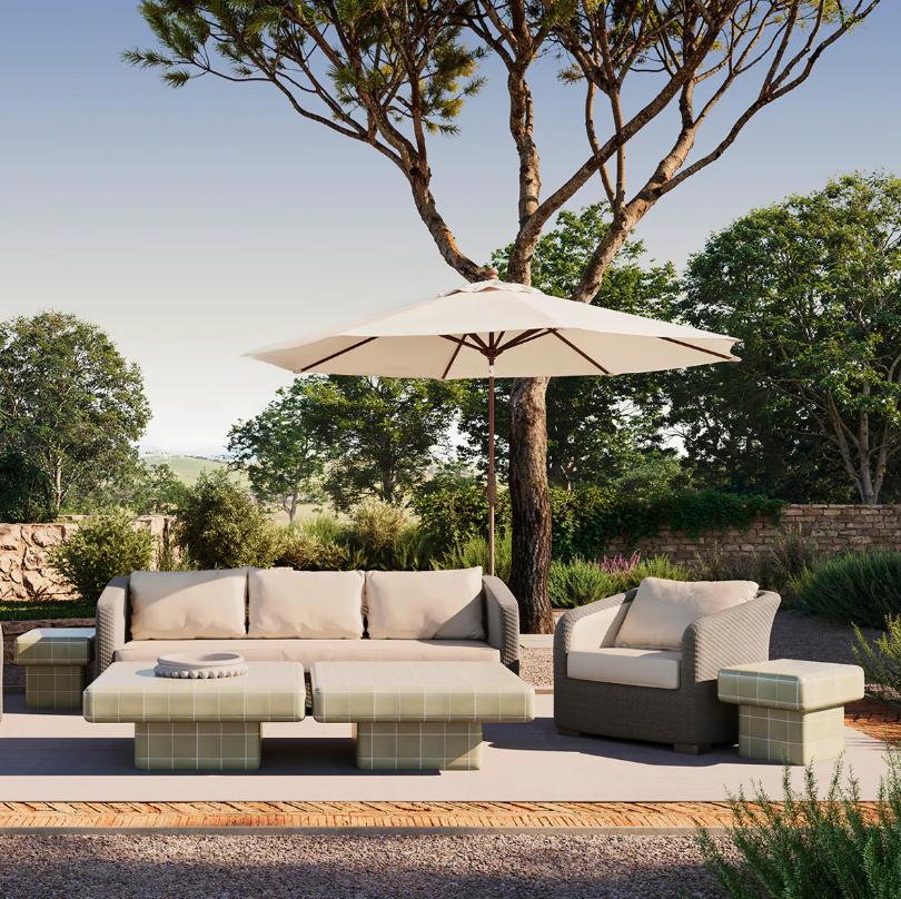 Beistelltisch außen MATEO warmes Grau