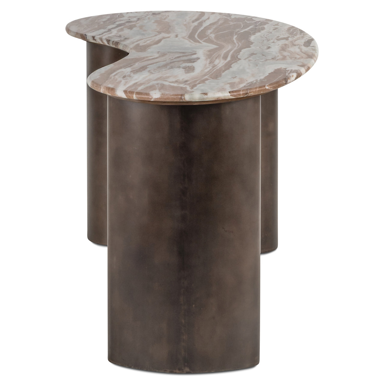 BRANDO Desk in Brown with Marble