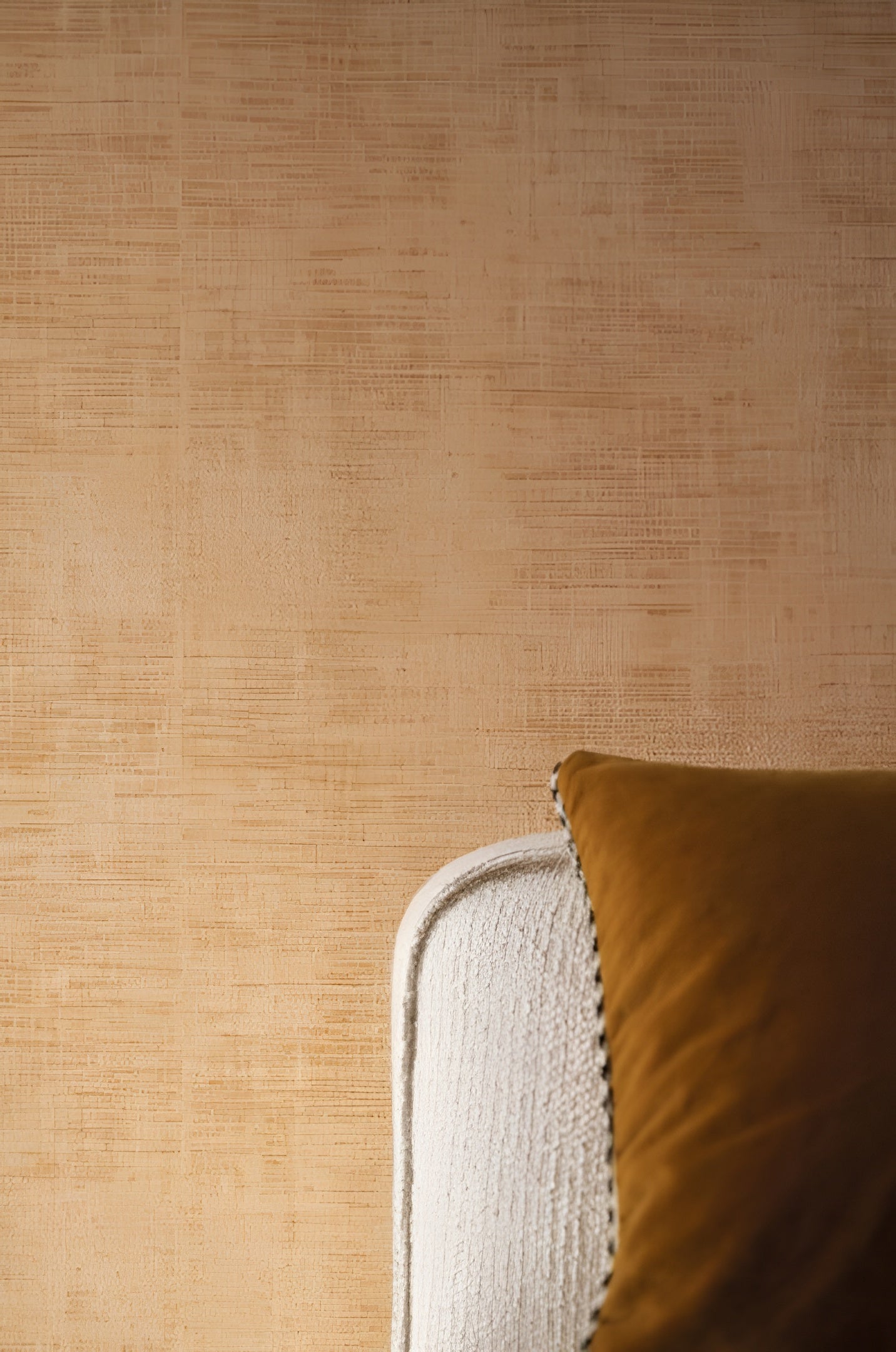 Strukturierte Tapete, die abgewetztes Leinen imitiert JOHARA - FORET dunkelgrün