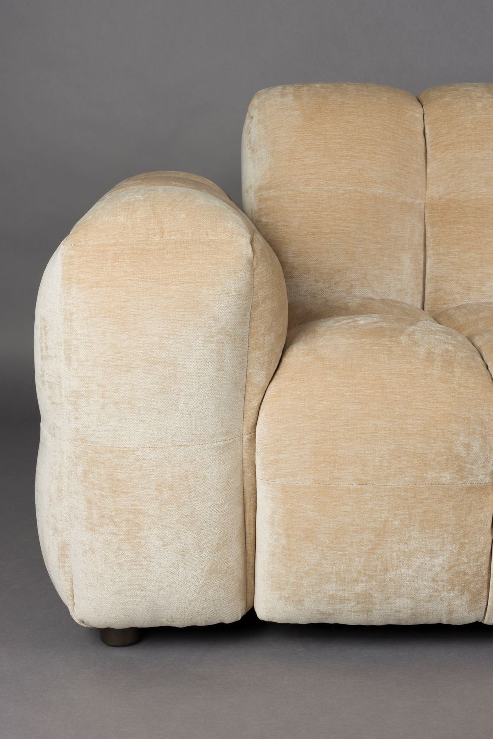 Sofa modułowa HACKMAN - element końcowy lewostronny beżowy welur