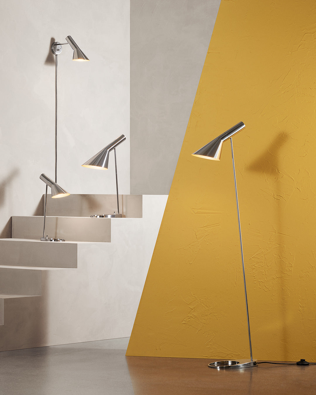 Lampa stołowa AJ polerowana stal nierdzewna