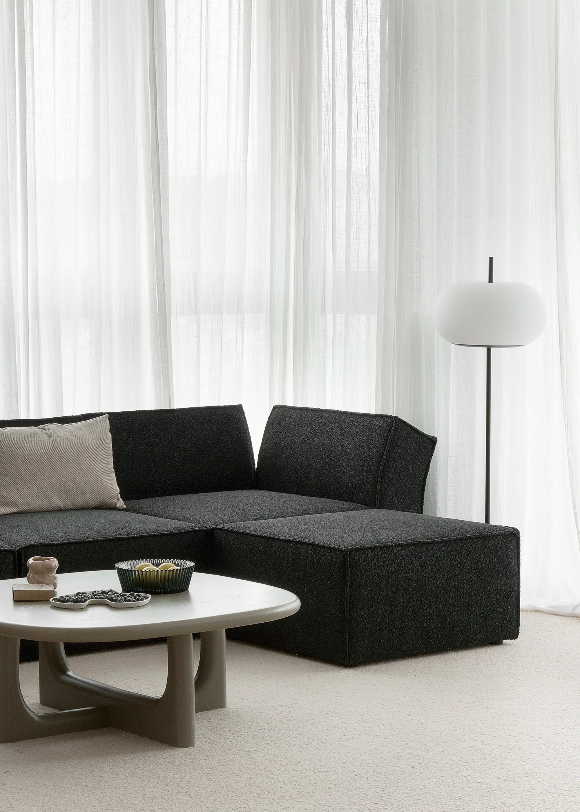 Modulares Sofa ANDO - mittleres Modul schwarz