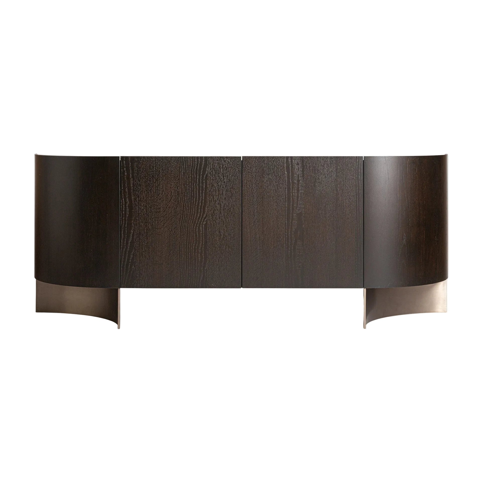 NEUVIC Chest of Drawers in Dark Oak Veneer with Gold Base