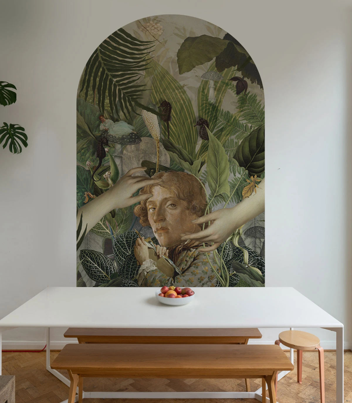 Mural flizelinowy w kształcie łuku GREEN MAN zielony