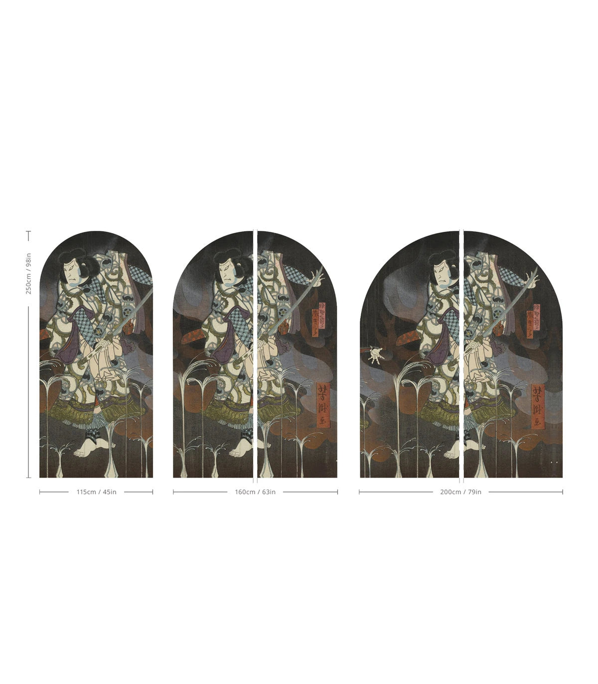 Vlies-Tapete in Bogenform SHOGUNS SHADOW dunkelgrau