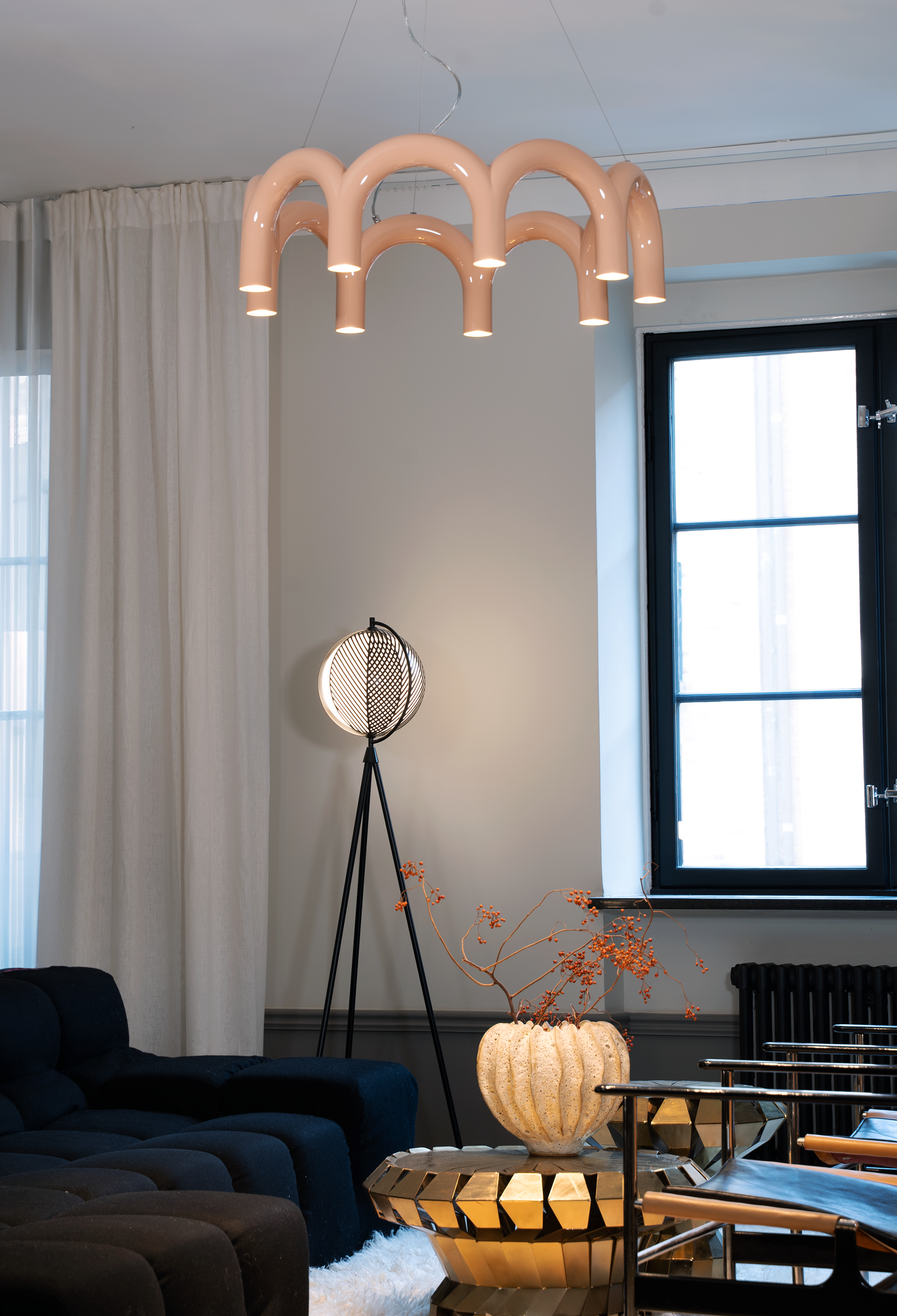 Lampa wisząca ARCH CIRCLE beżowy