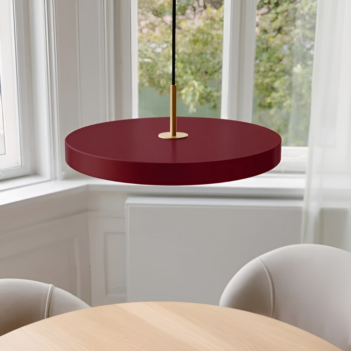 Lampa wisząca ASTERIA PLUS bordowy ze złotą wstawką