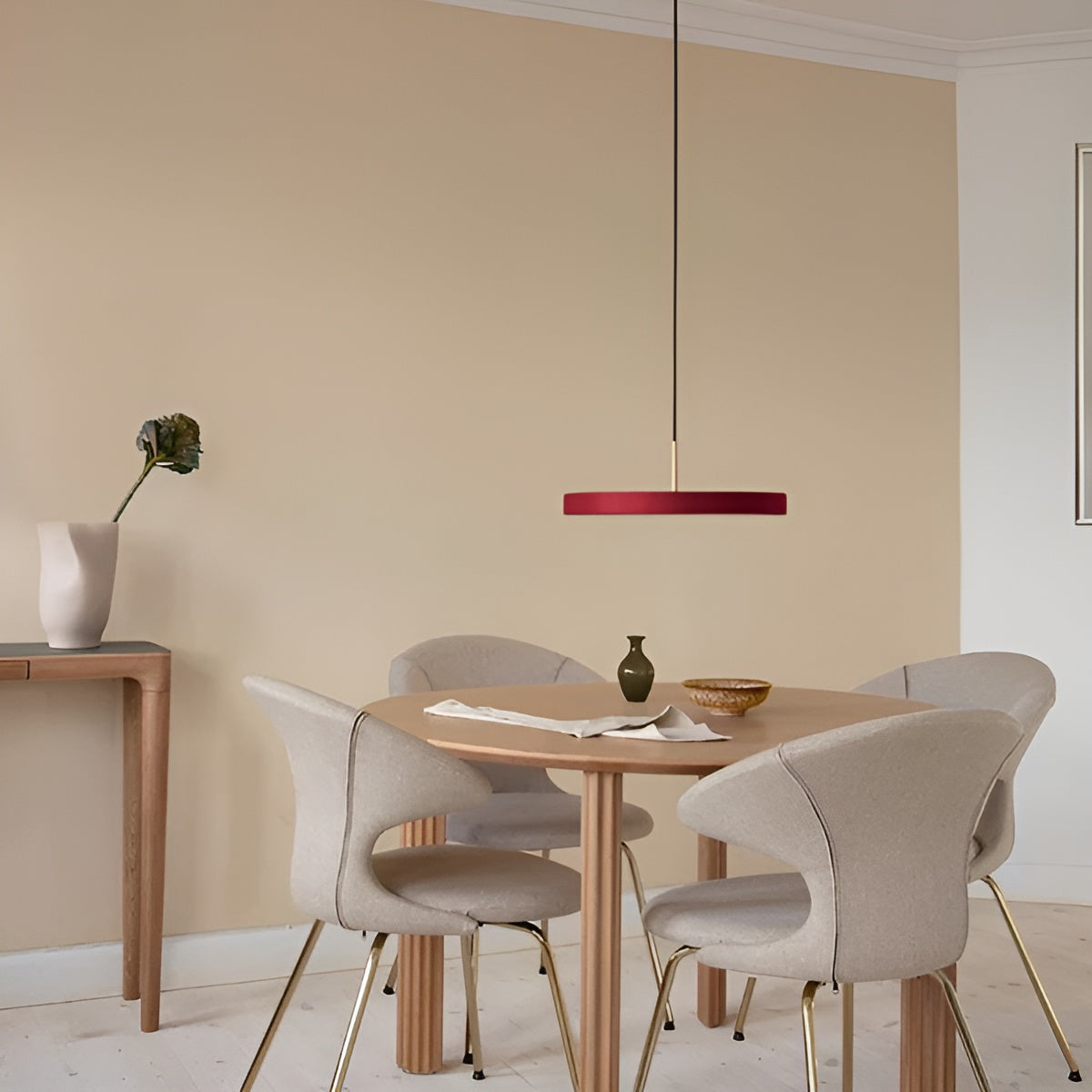 Lampa wisząca ASTERIA PLUS bordowy ze złotą wstawką