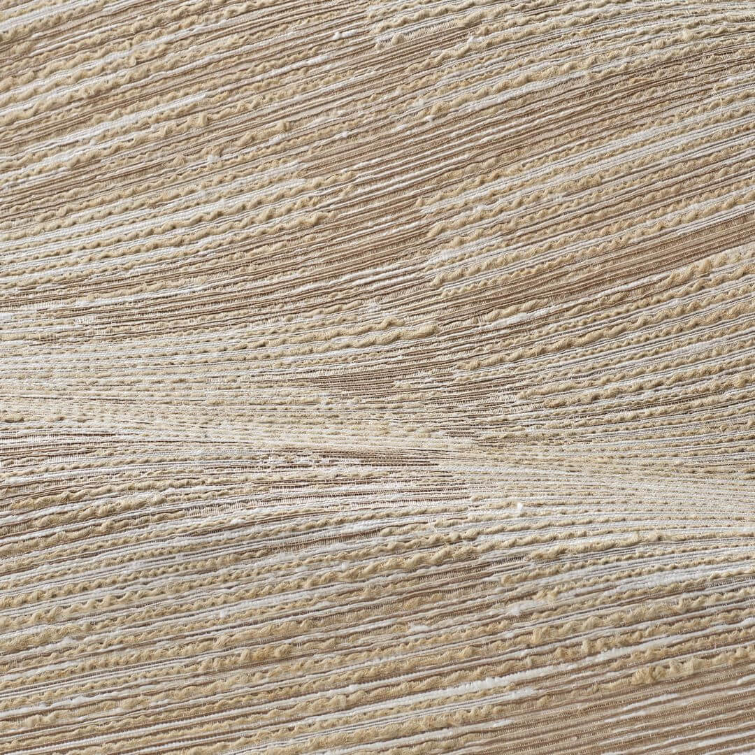 Tapeta tekstylna strukturalna w prążki ALCHEMILLA - IVOIRE/SABLE kość słoniowa z beżowym
