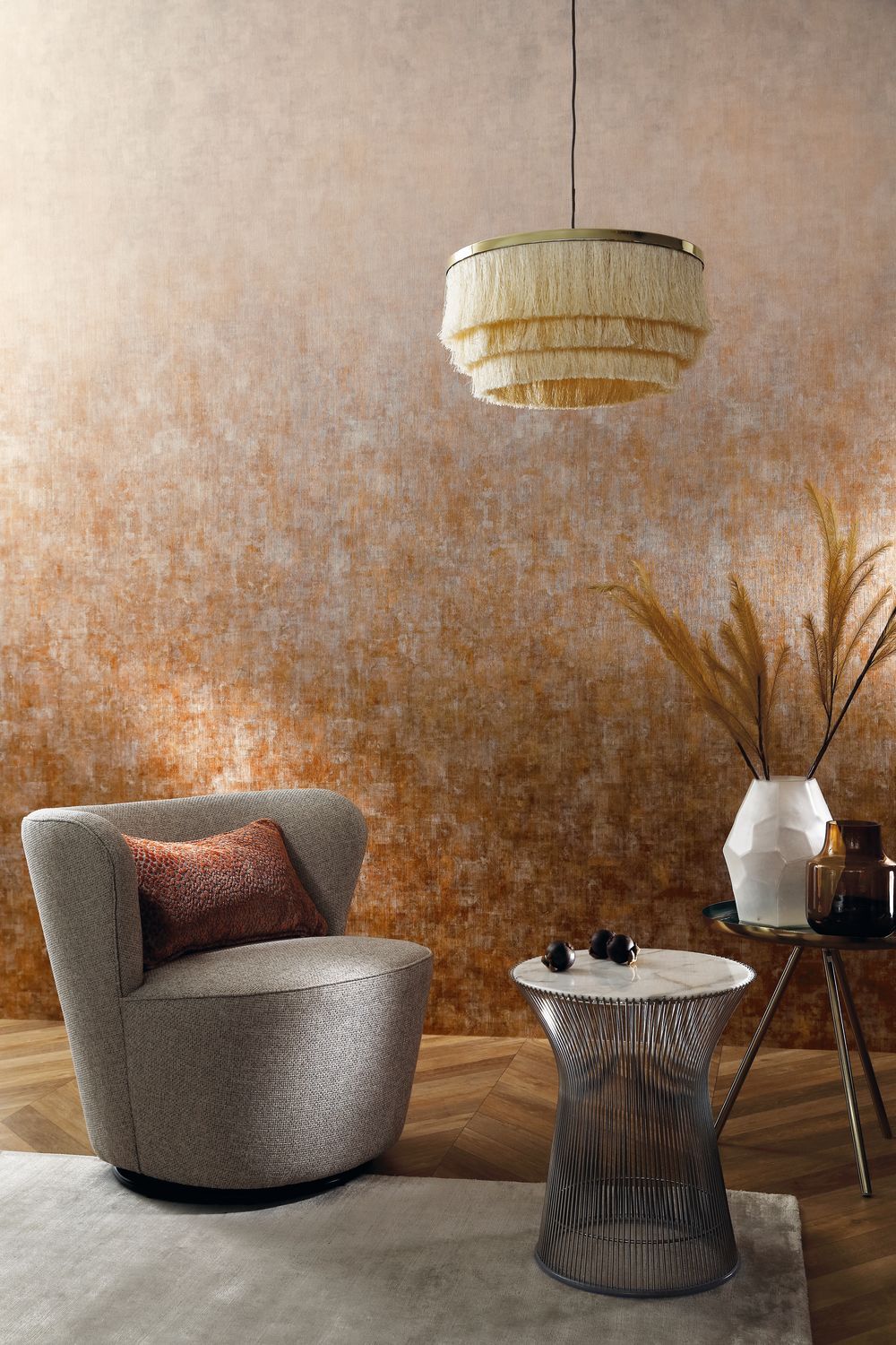 Mural tekstylny imitujący płótno GALLICA brązowy