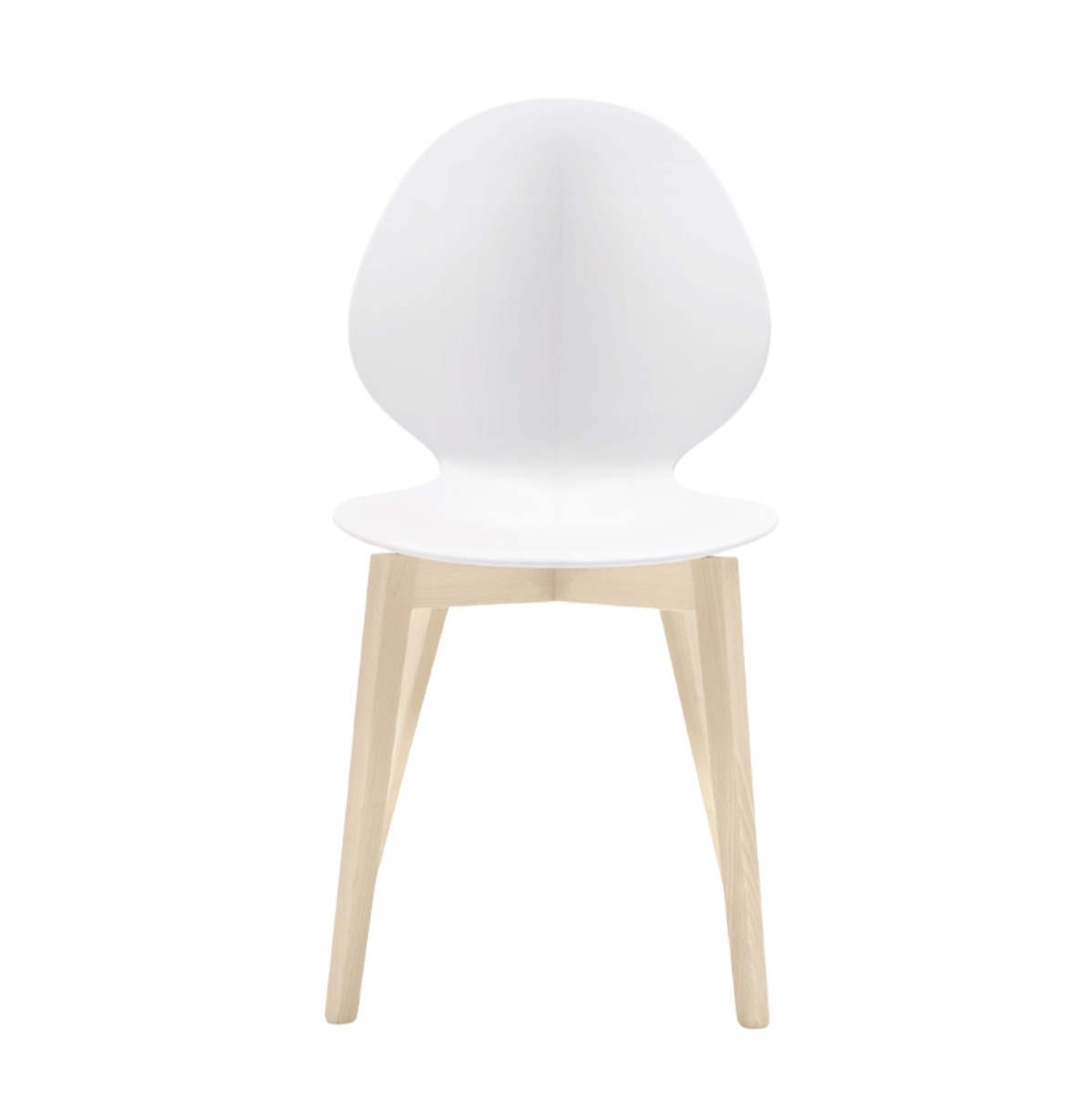 BASIL Chair with White Seat and Bleached Wooden Base