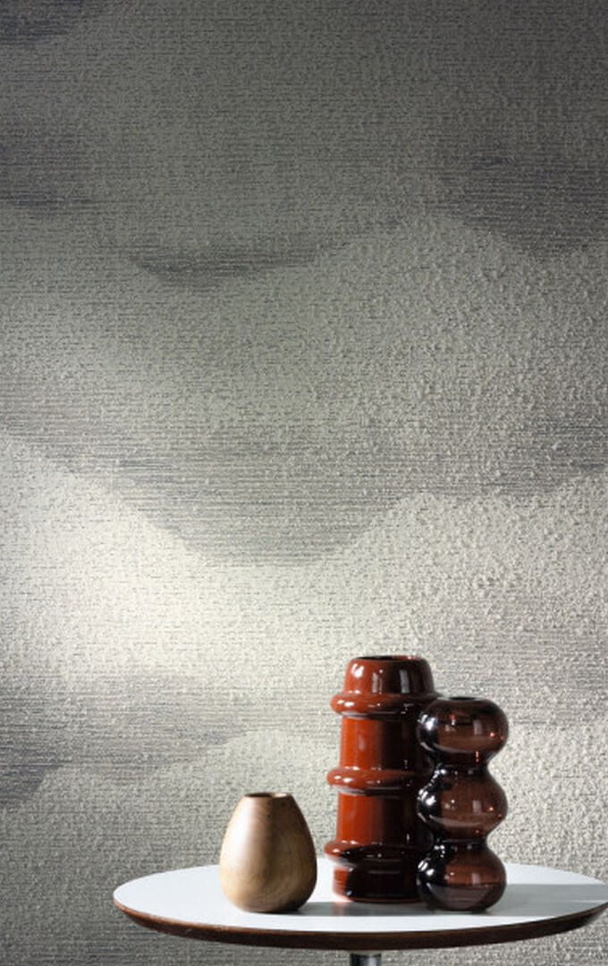 Tapeta tekstylna strukturalna z motywem chmur JASPER - GRIS CENDRÉ szary