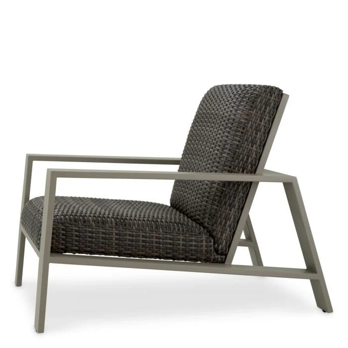 BELLE VUE Gray Rattan Outdoor Armchair