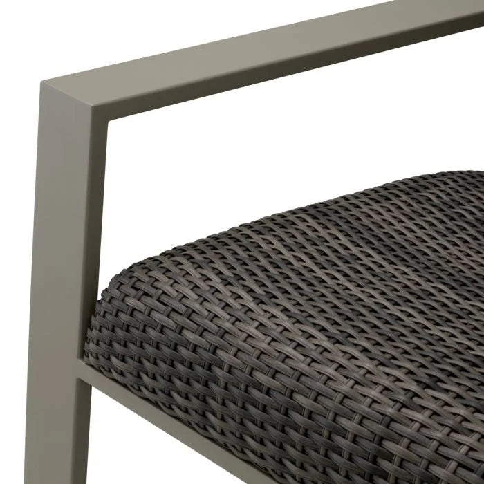 BELLE VUE Gray Rattan Outdoor Armchair