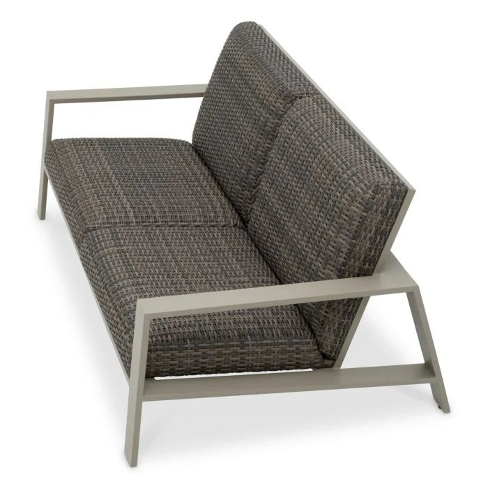 Sofa für den Außenbereich BELLE VUE graues Rattan