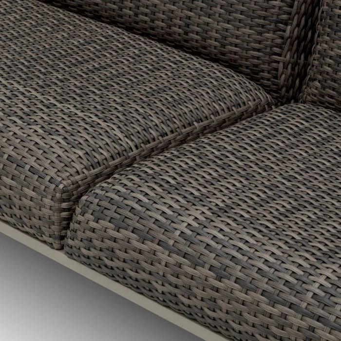 Sofa für den Außenbereich BELLE VUE graues Rattan