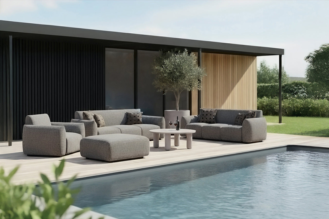 4-Person Outdoor Sofa DAWSON Gray-Beige