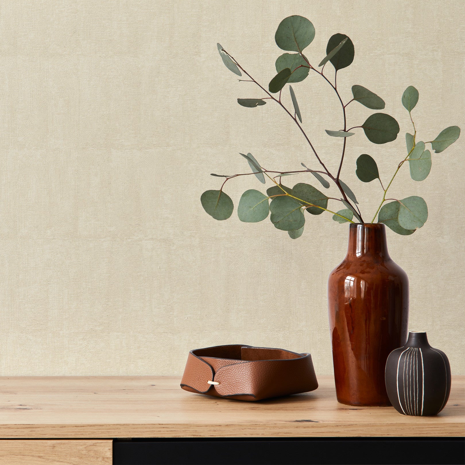 Structural wallpaper imitating clay BIZEN - IVORY ivory