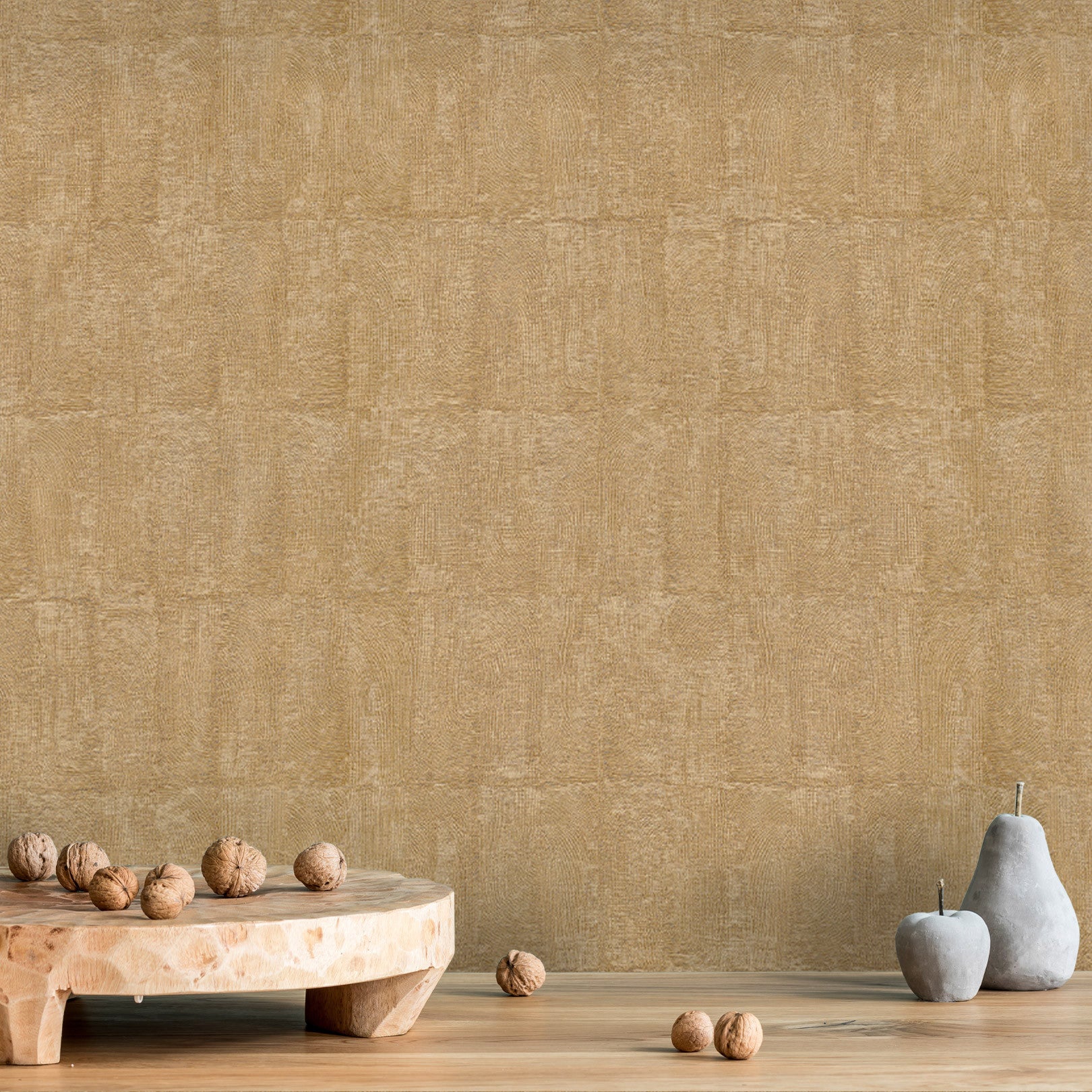 Tapeta strukturalna imitująca glinę BIZEN - MORDORE brązowy – Casamance