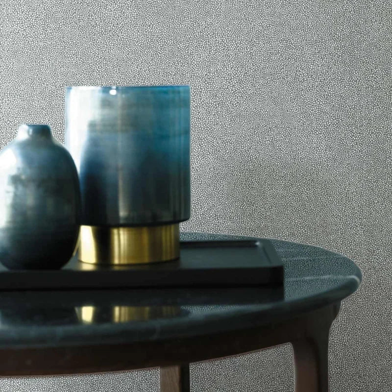 Tapeta z abstrakcyjnym wzorem w kropki BOLINGER - DORE biały ze złotym