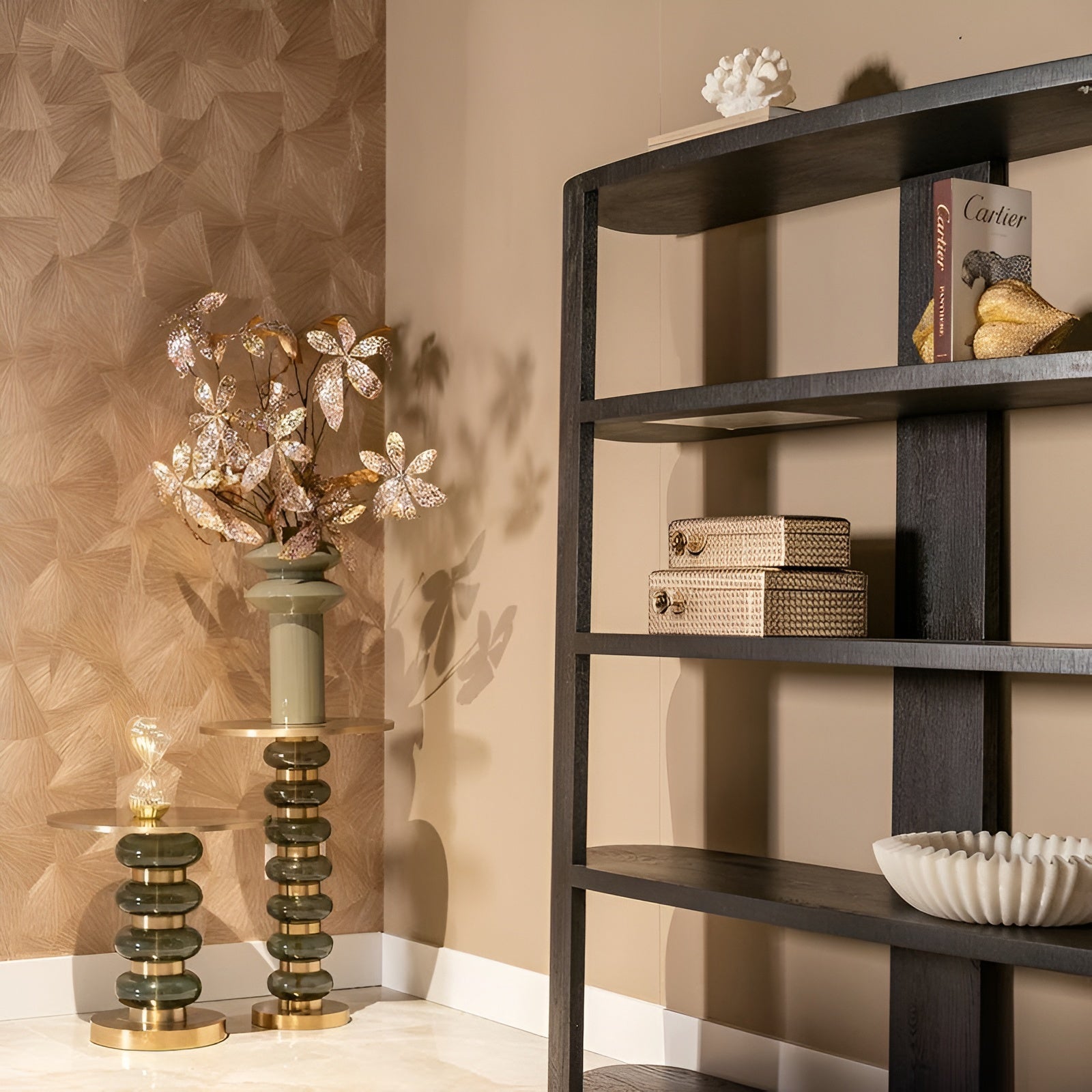 DALINA green side table with gold