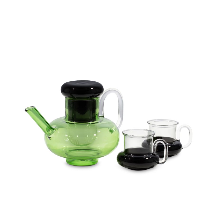 [Bald kommt] Schwarzgrüner Glas Tee-Krug [Julia] [Amelia SP.]