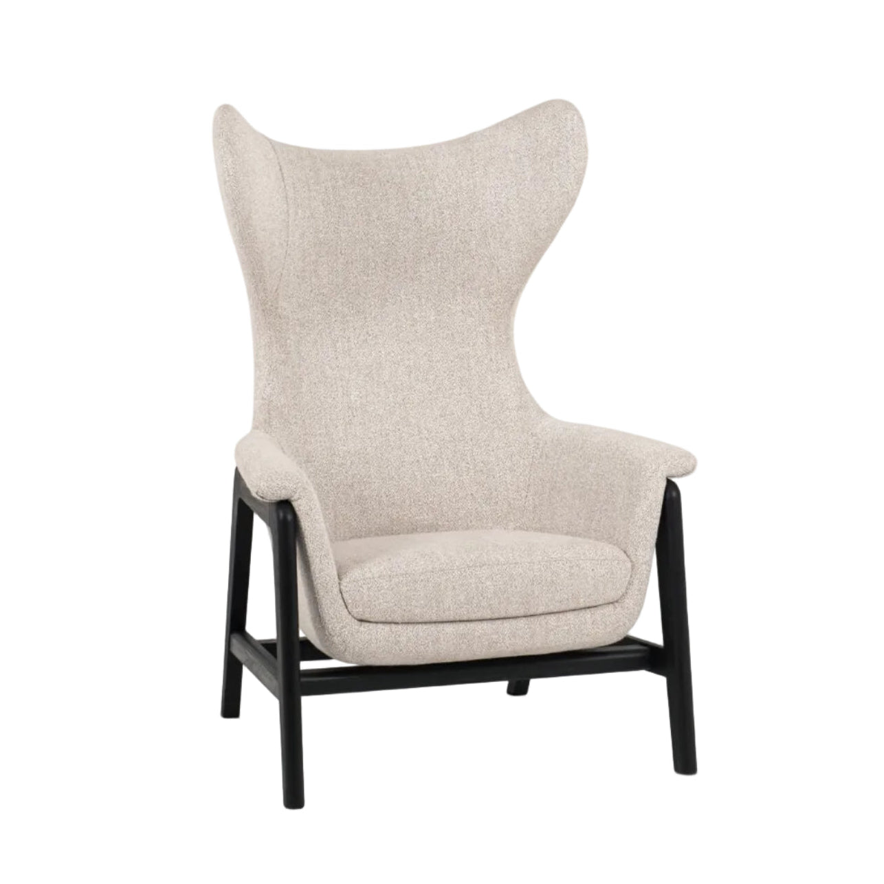 Fotel BUTTERFLY tapicerowany z drewnianą podstawą