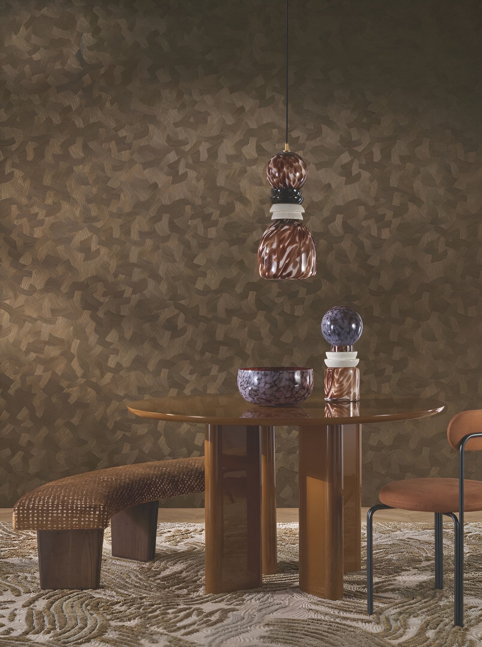 Tapeta metaliczna BERENICE - TAUPE/DORÉ beżowy ze złotym