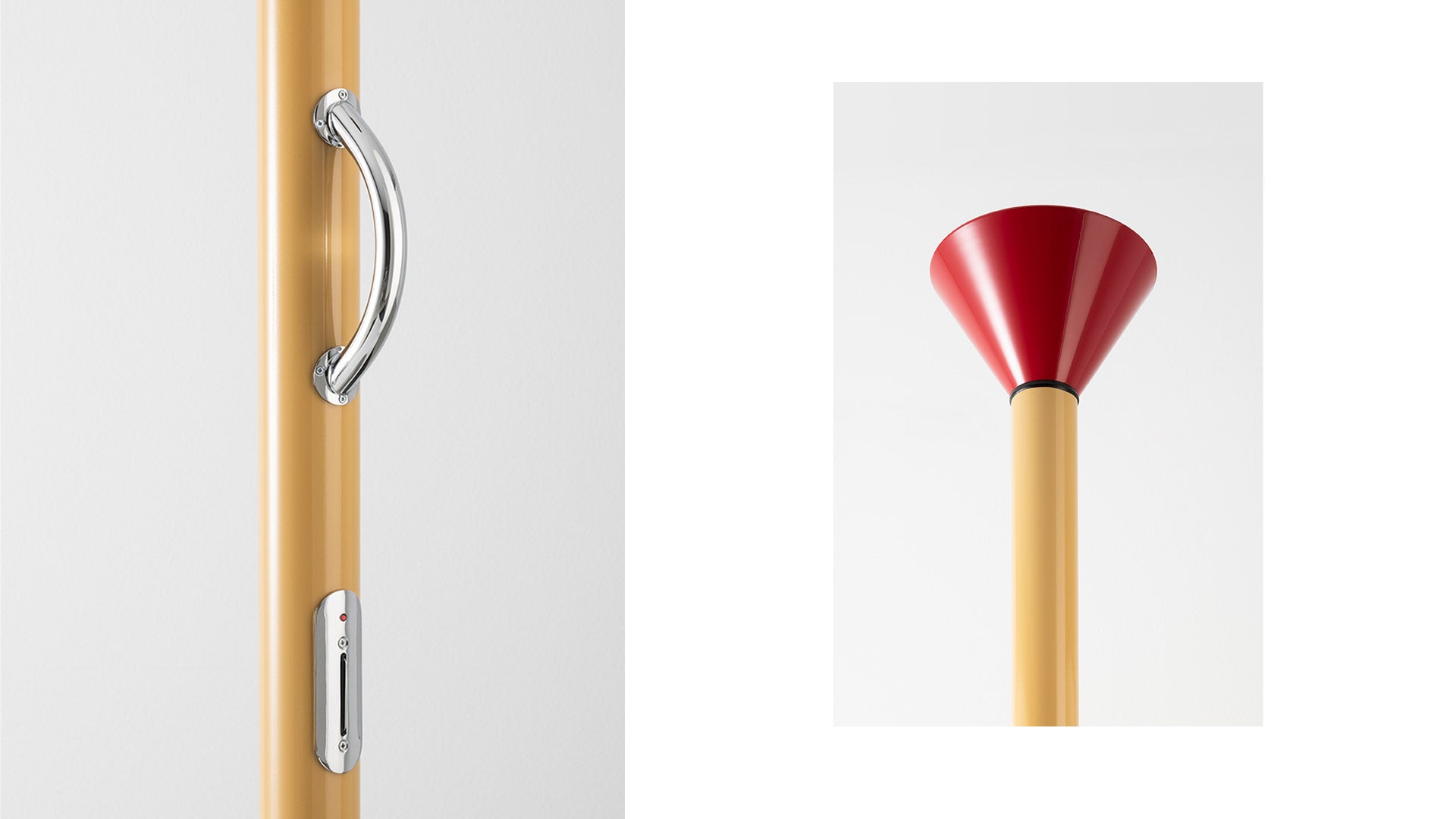 Lampa podłogowa CALLIMACO żółty z czerwonym i szarym