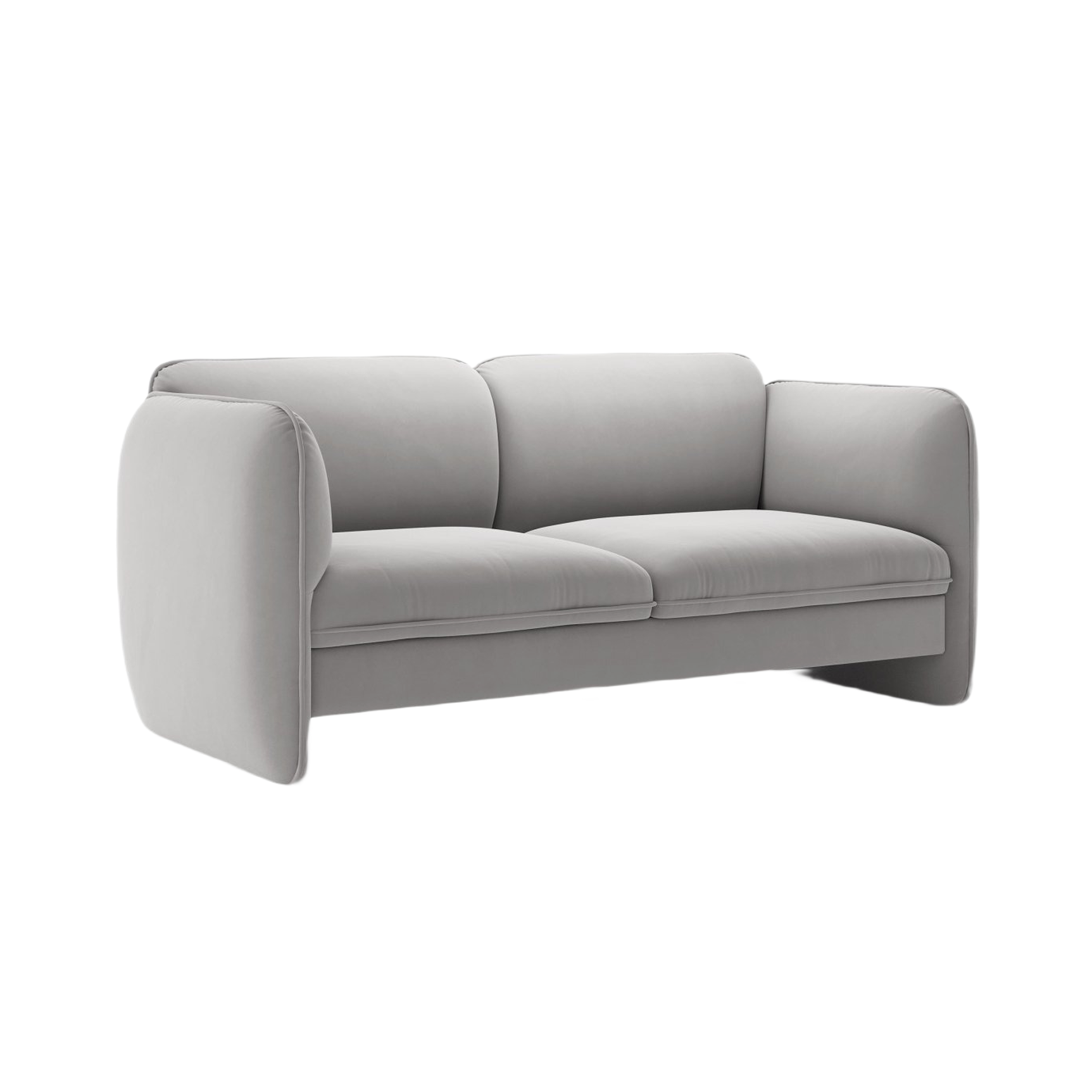 Sofa aksamitna 2-osobowa GEORGIA jasnoszary