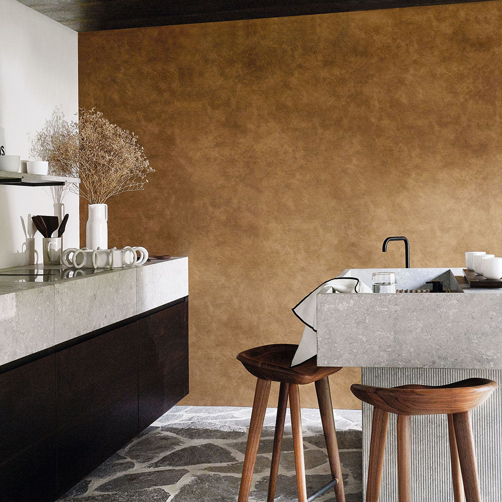 Tapeta strukturalna imitująca płótno ARGILE - GREGE ciemny beżowy