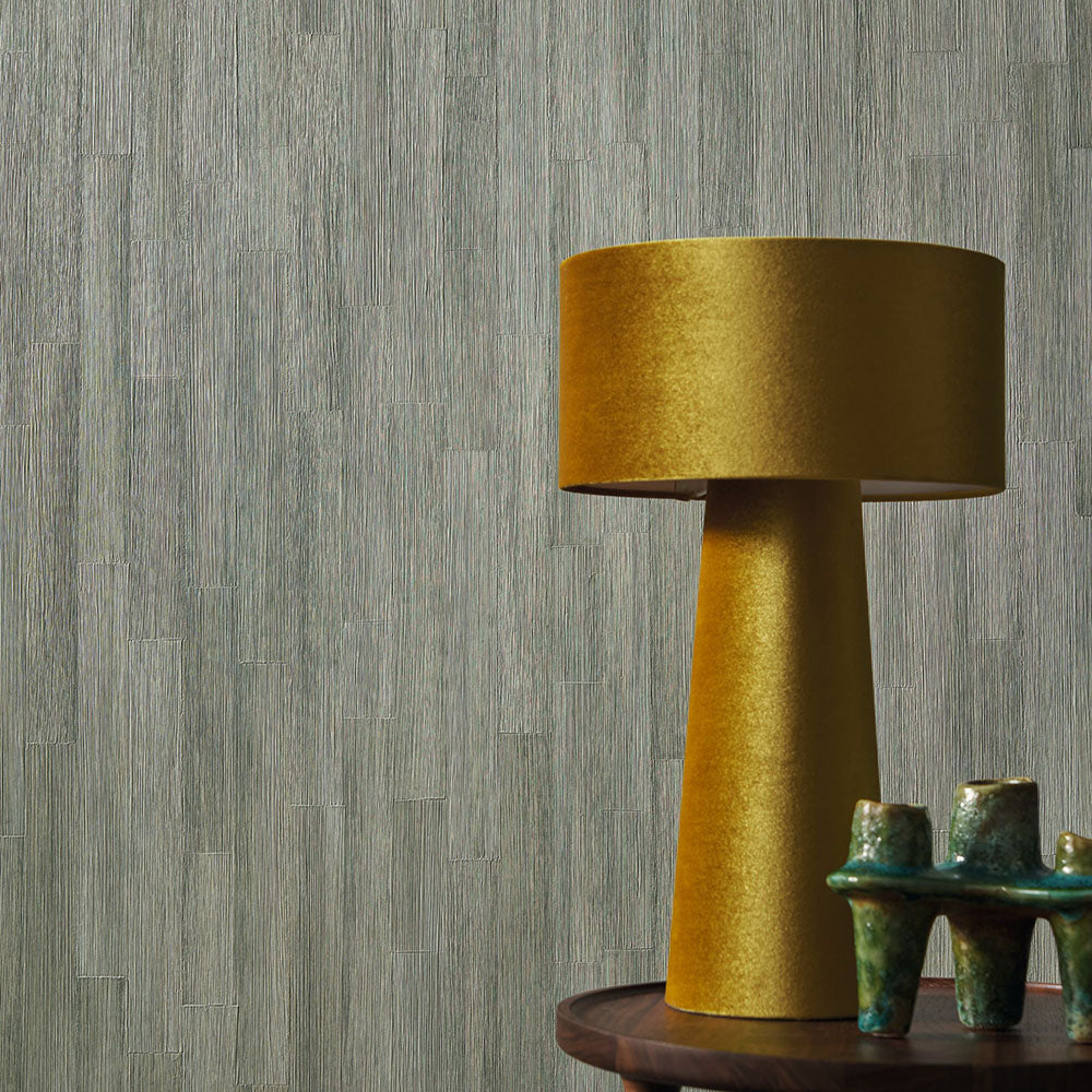 Structural wallpaper imitating wooden boards SAPELLI - TAUPE MALANGE taupe