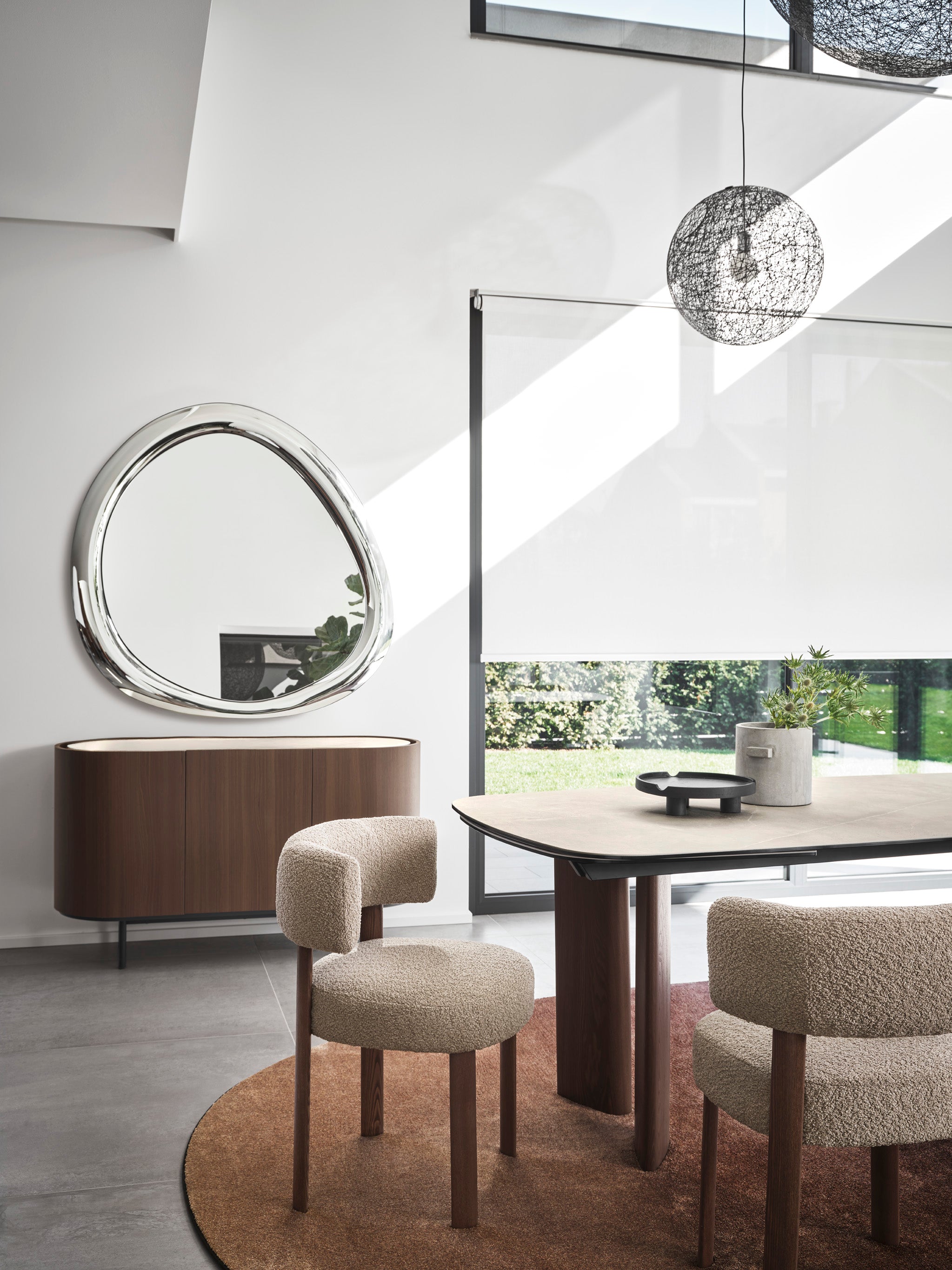 Oval Mirror AURA Brown Glass