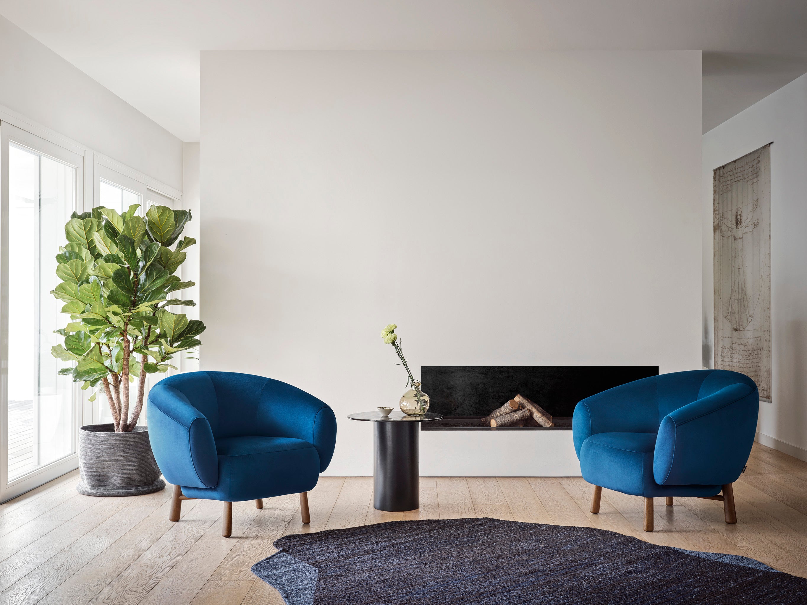 Sessel RIO gepolstert mit schwarzem Gestell