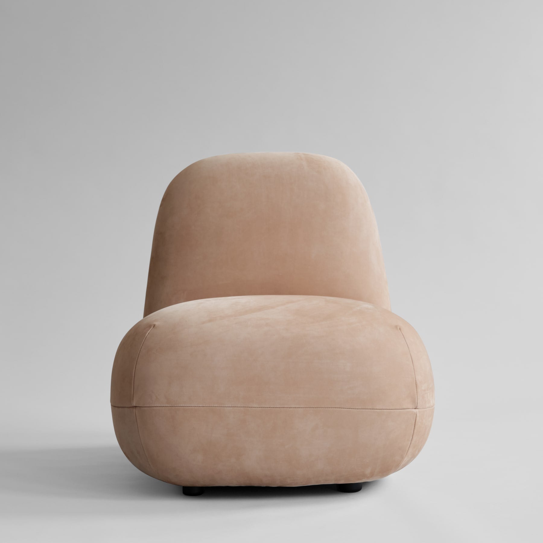 TOE FLAT armless armchair beige nubuck leather