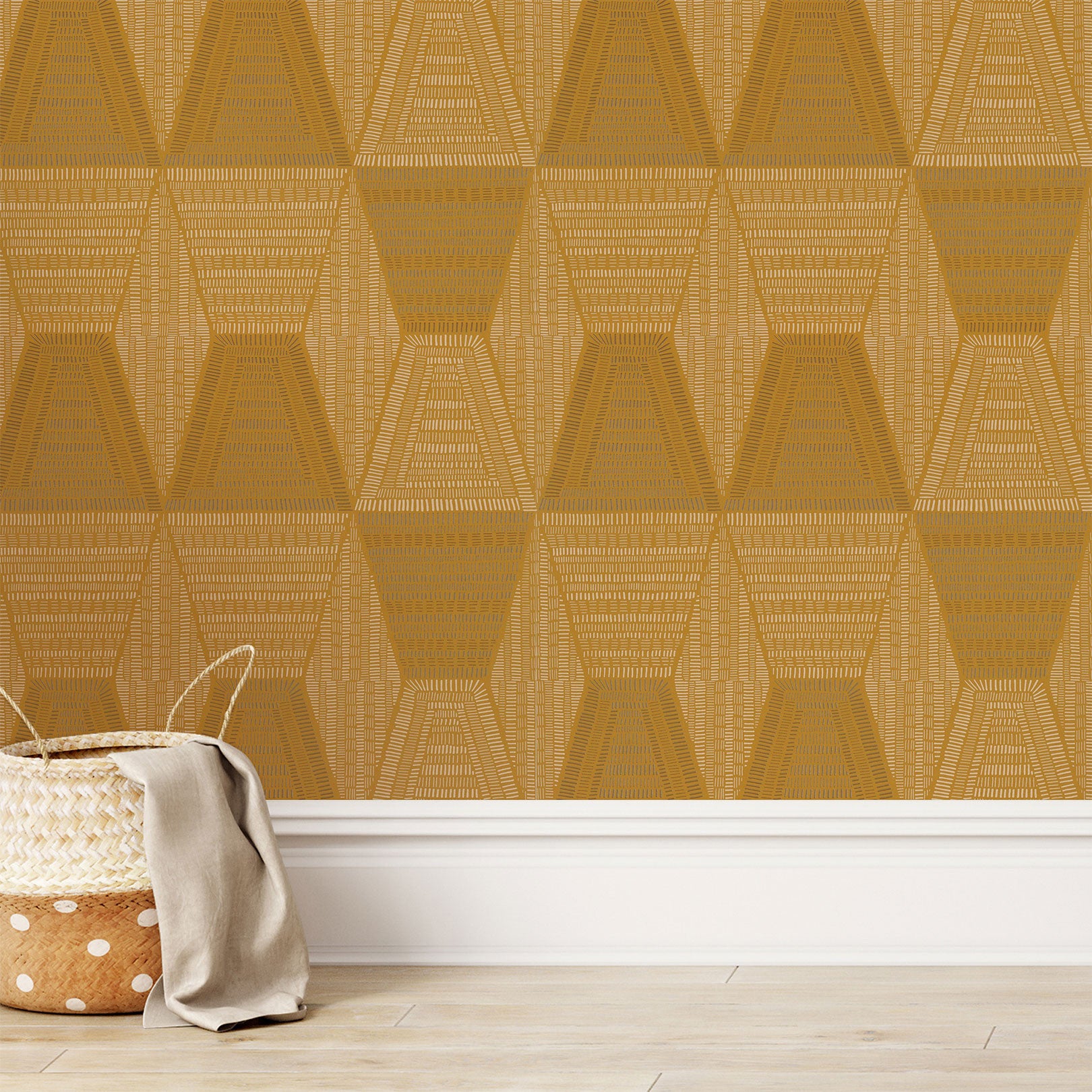 Tapete mit abstraktem Muster DAIA - OCRE Gelb